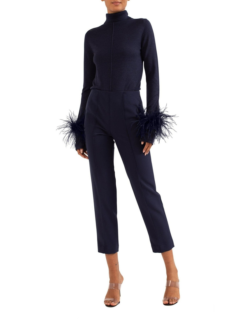 LAPOINTE Pintuck Turtleneck With Feathers outlook