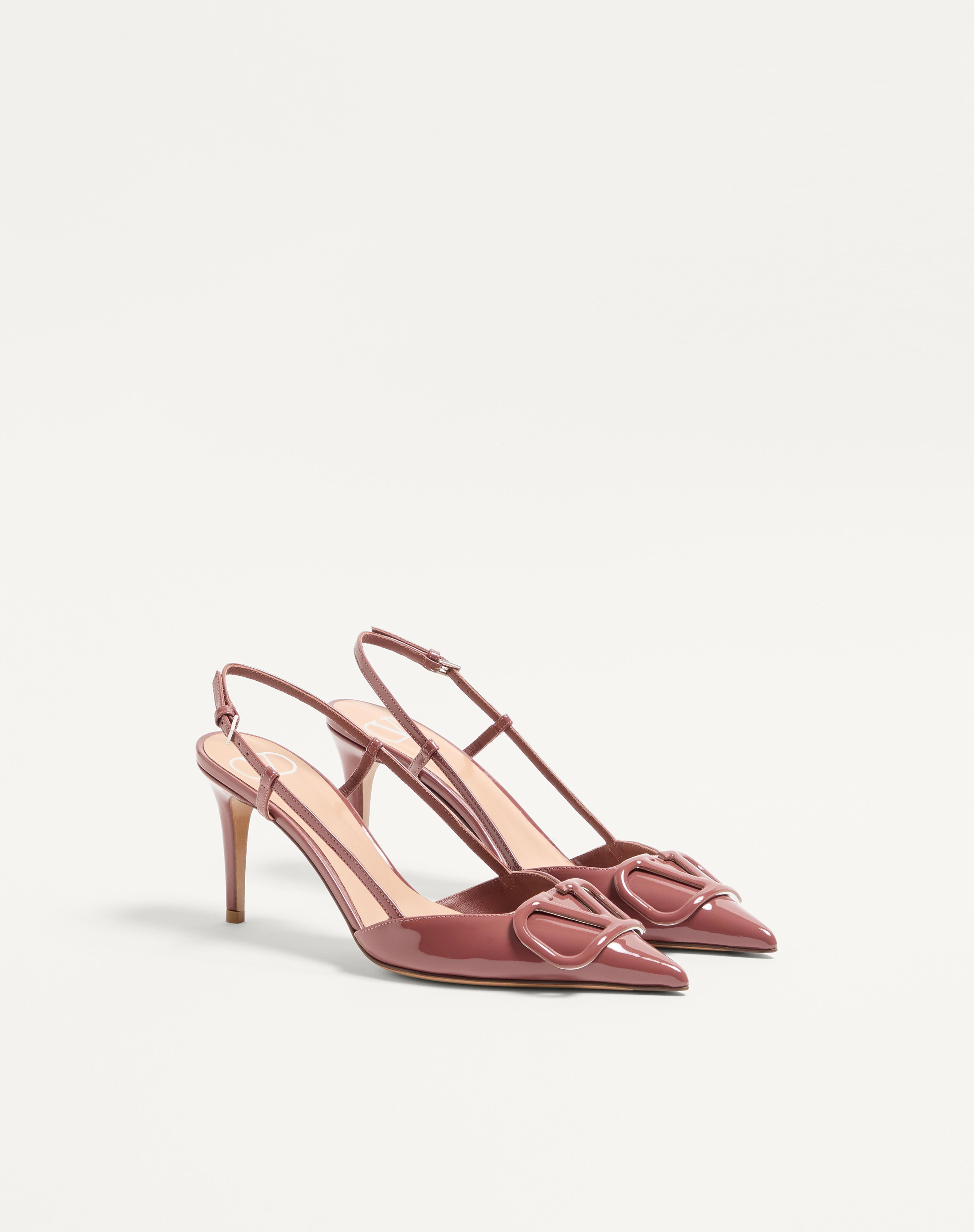VLOGO SIGNATURE PATENT LEATHER SLINGBACK PUMP 80MM / 3.15 IN. - 3