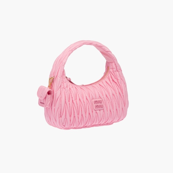 Miu Wander matelassé regenerated nylon hobo bag - 6