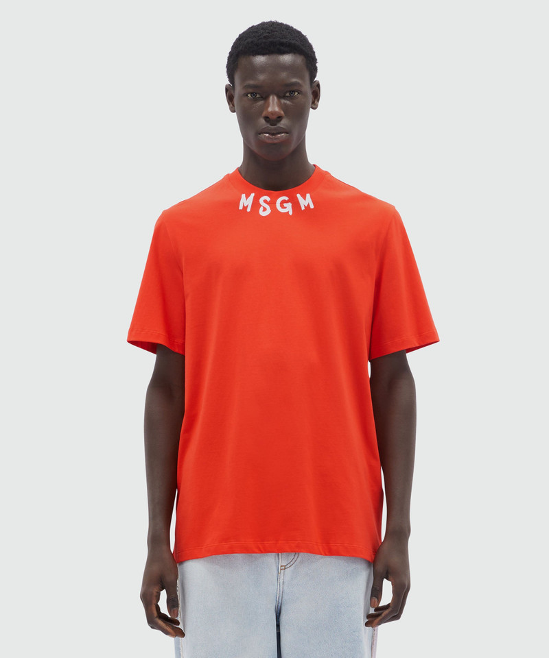 MSGM Coral jersey T-Shirt with brushed logo outlook