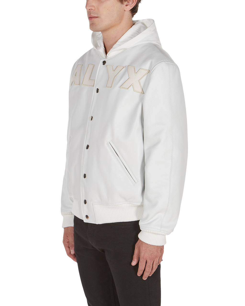 LEATHER LOGO VARSITY JACKET - 3