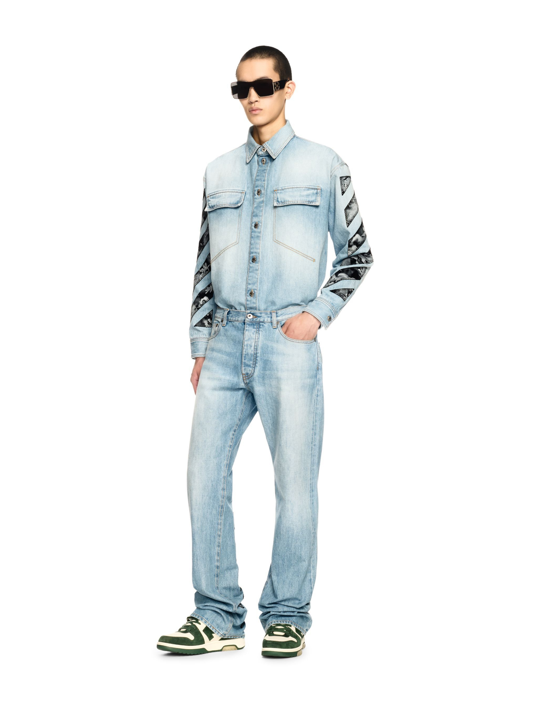 Blue Diagonal Fresco Jeans - 2