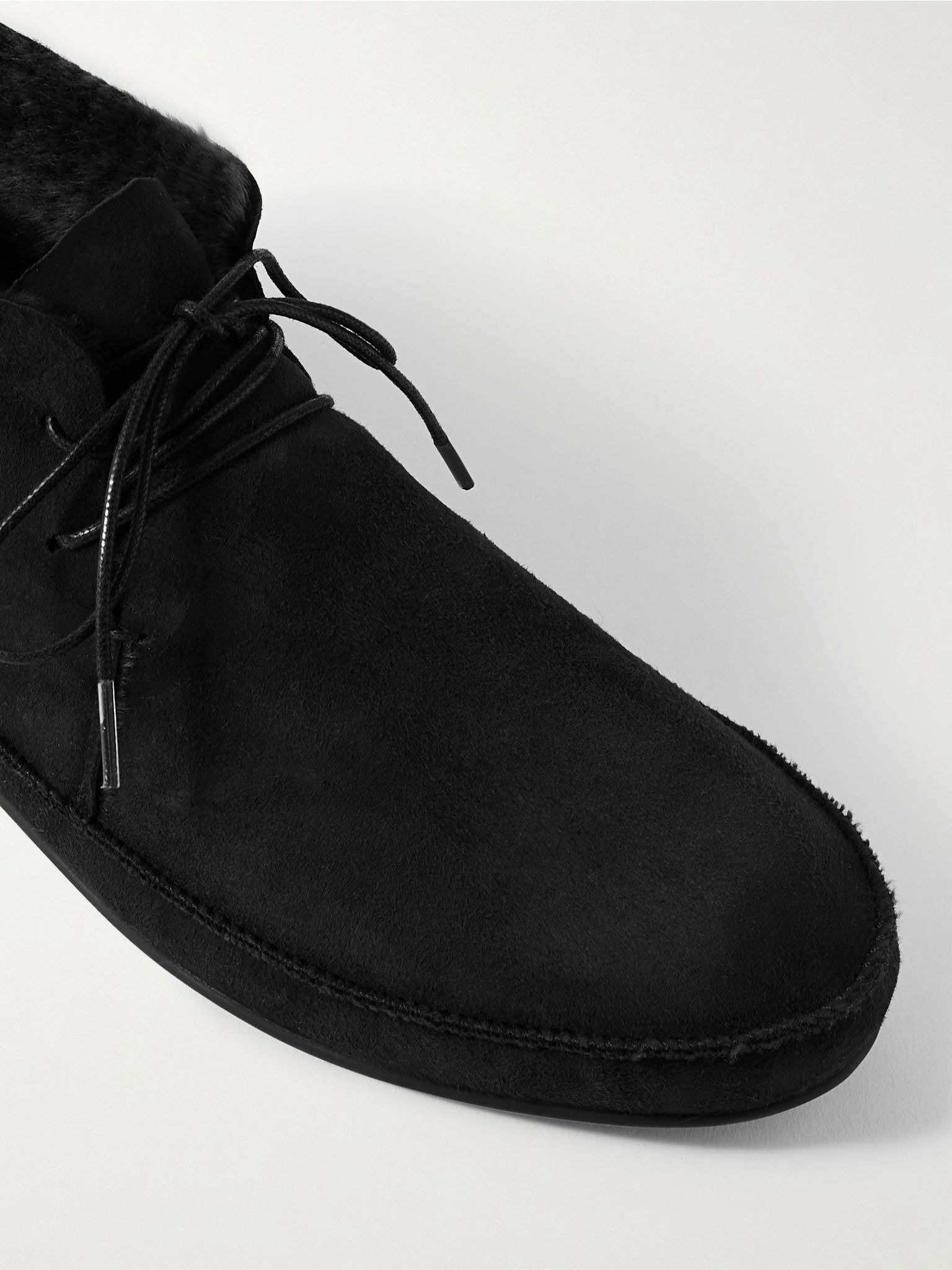 Tyler shearling-lined suede ankle boots Black - 4