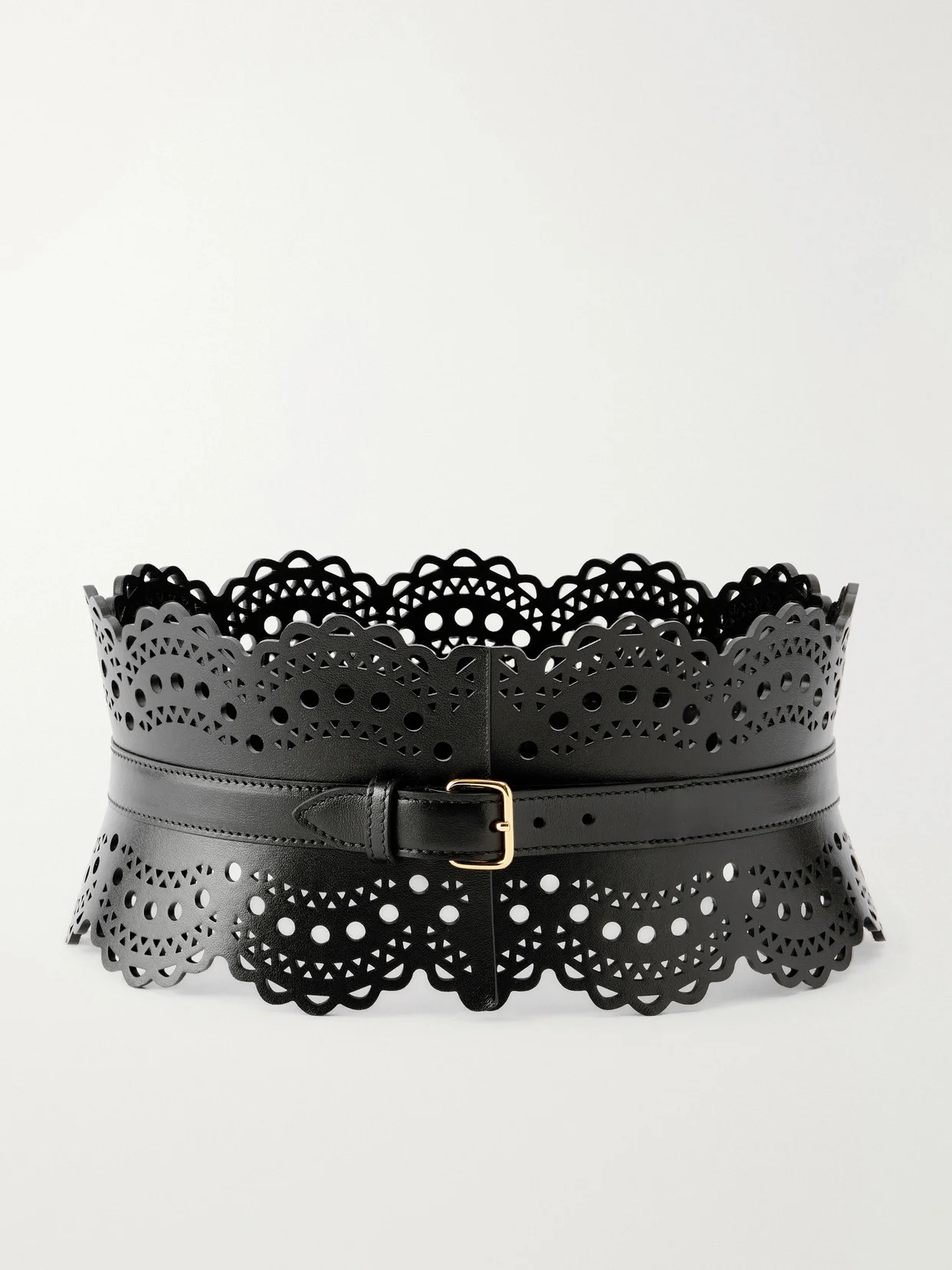 Laser-cut Leather Waist Belt - 1