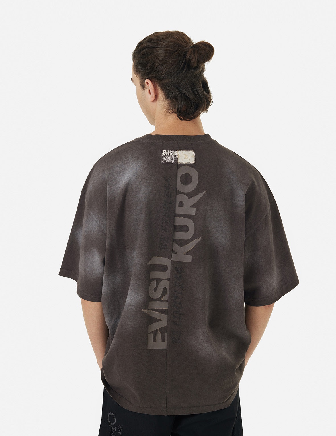 Garment Dyed Calligraphy Logo Print Oversized T-shirt - 6