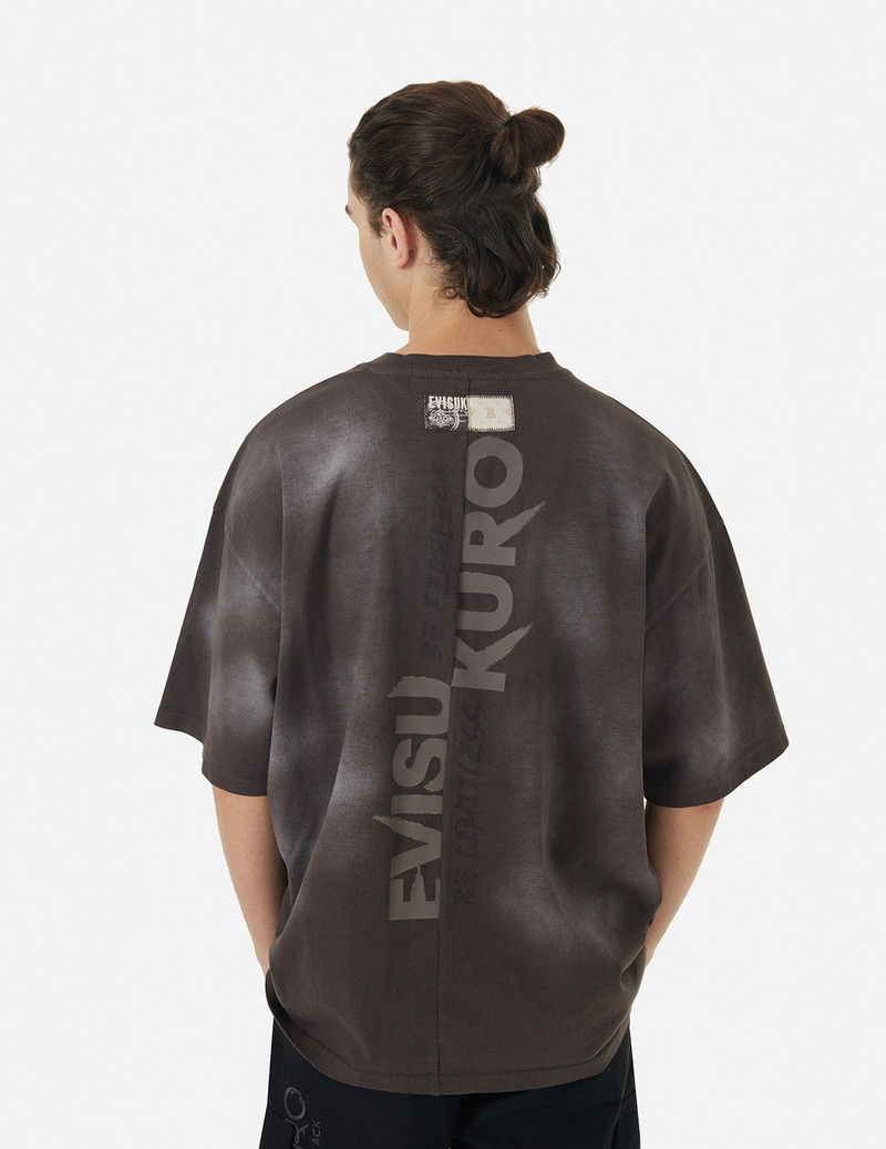 Garment Dyed Calligraphy Logo Print Oversized T-shirt 6