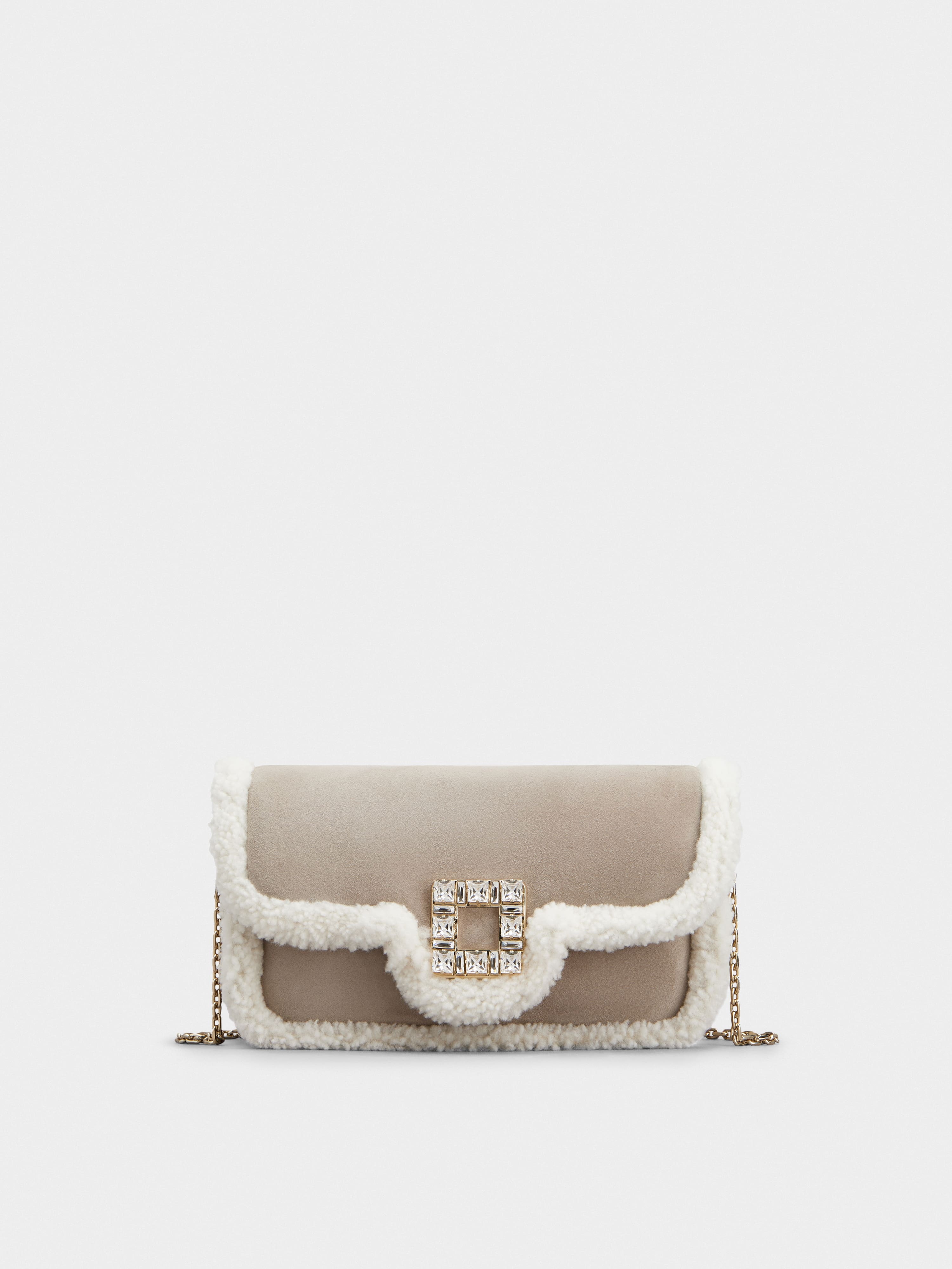 [Roger Vivier] Jeu de Fille ストラス バックル クラッチバッグ Jeu De Fille raffia shoulder bag in blue - Roger Vivier