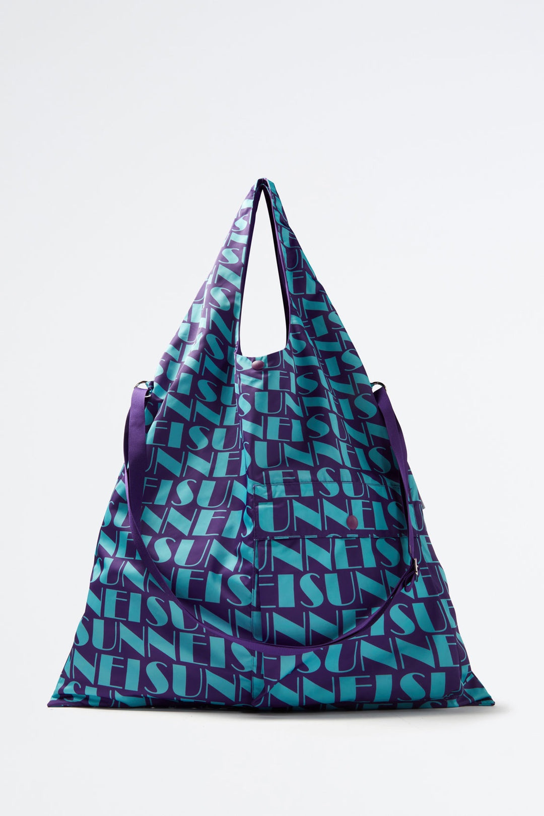 REVERSIBLE AZURE & PURPLE LOGO SHOPPER BAG - 2