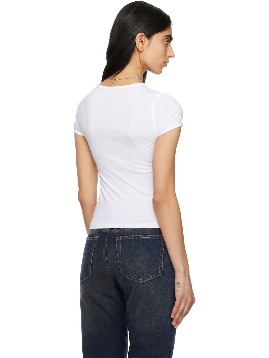 White Charm Logo Shrunken T-shirt - 3