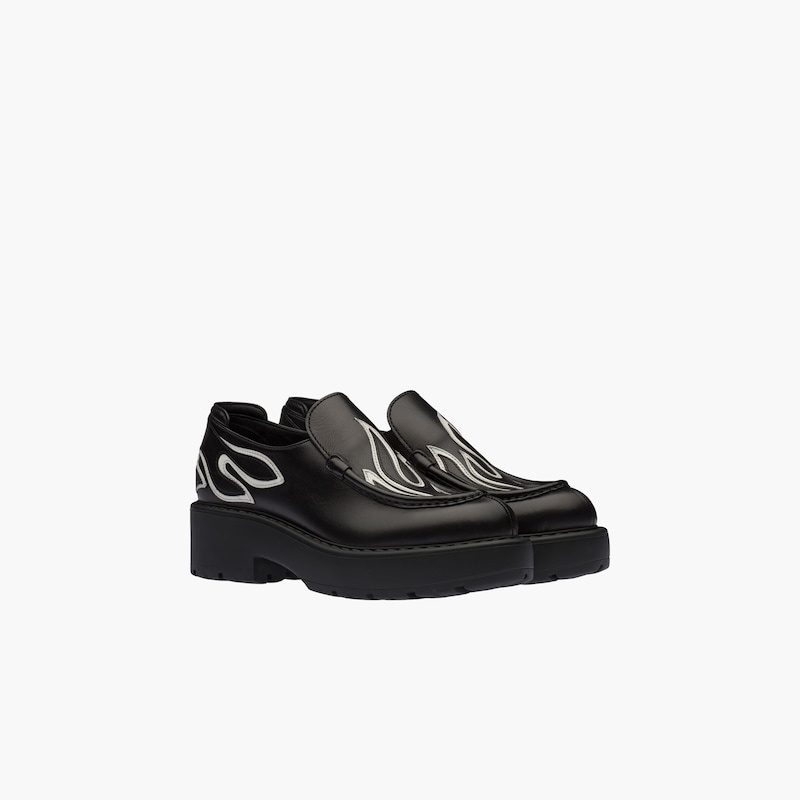 Decorated leather loafers - 2