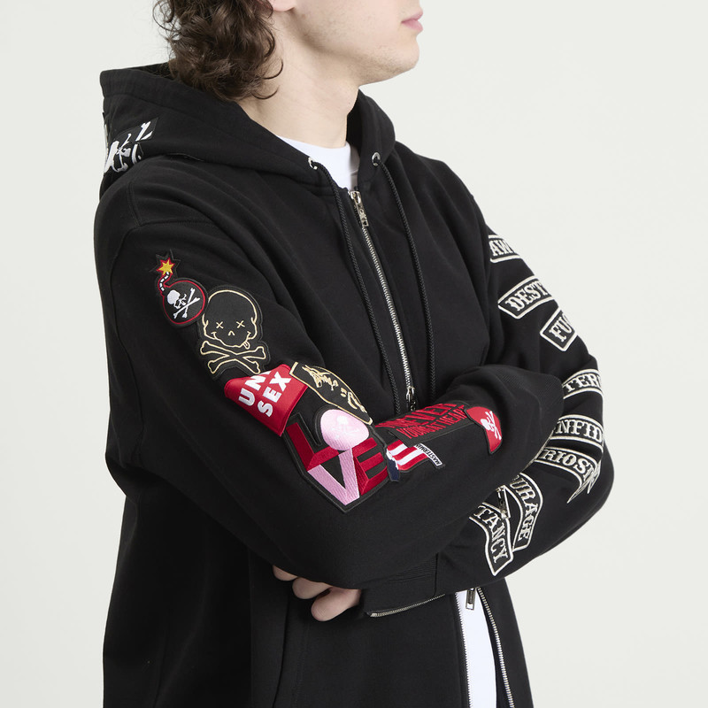 MASTERMIND WORLD MASTERMIND WORLD Multi Patched Zip-Up Hoodie outlook