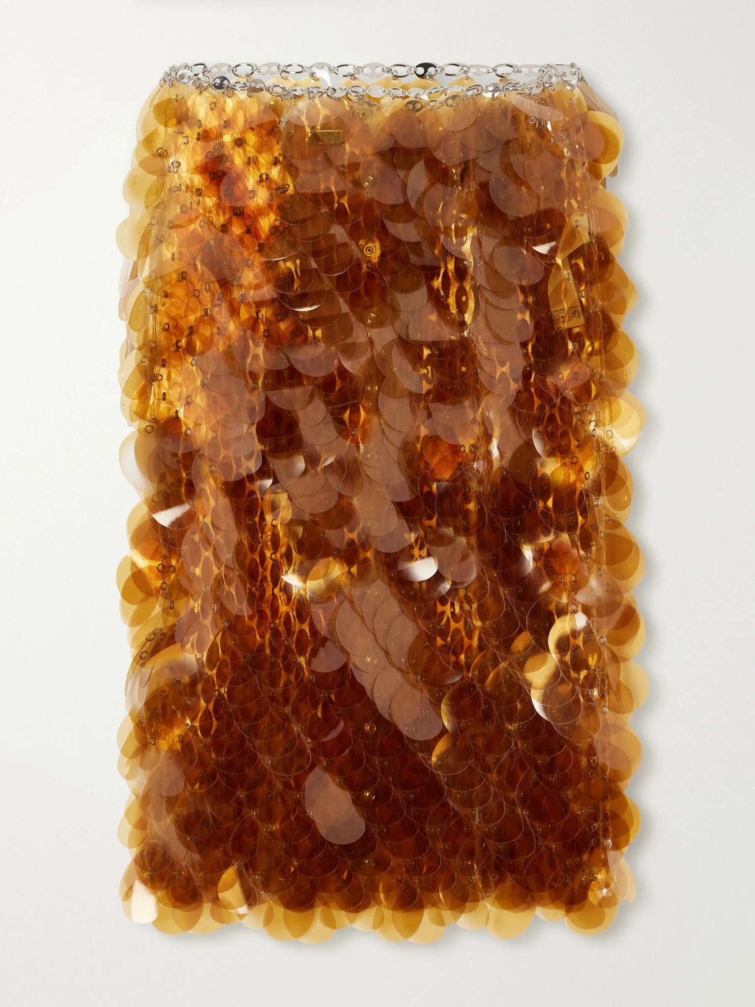 Sequined chainmail midi skirt Orange - 1