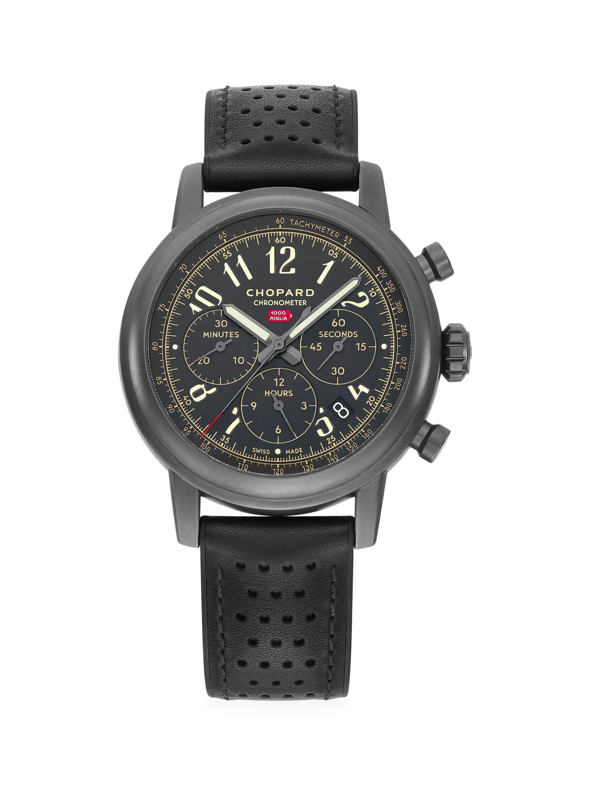 Men's Mille Miglia Limited Edition Stainless Steel & Leather Strap Chronograph Watch - 1