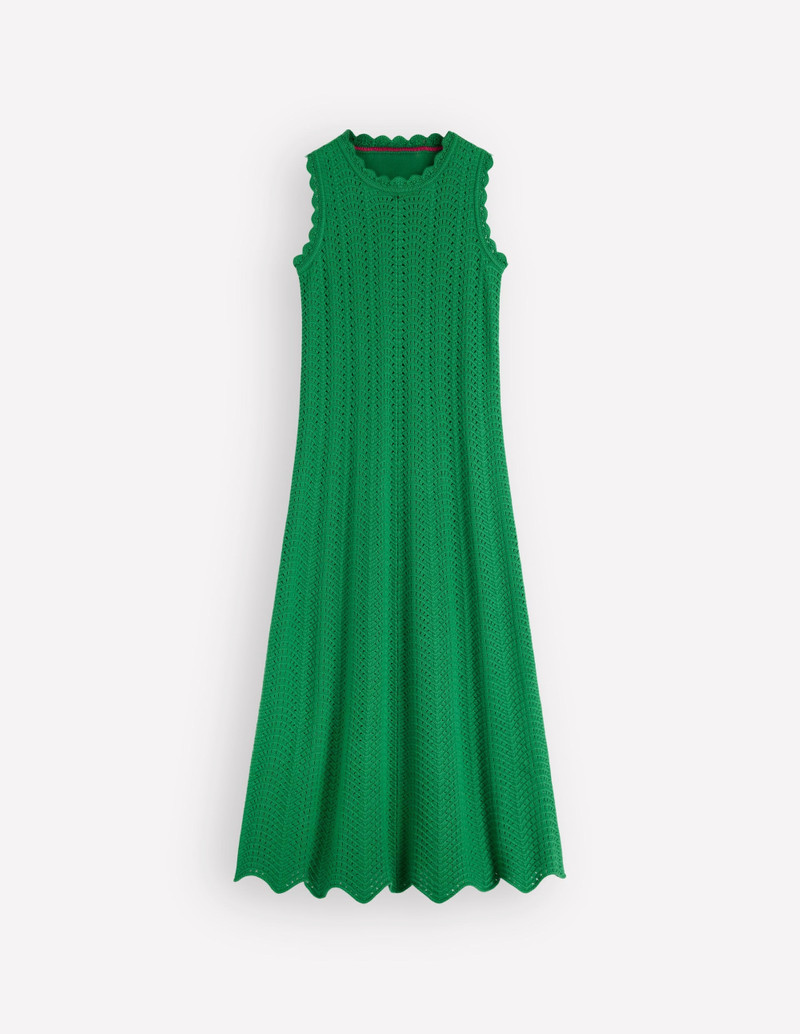 Stella Maxi Crochet Dress-Shamrock Green - 1