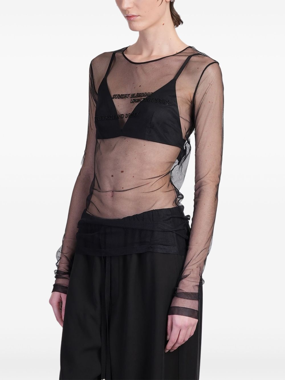 semi-sheer T-shirt - 3