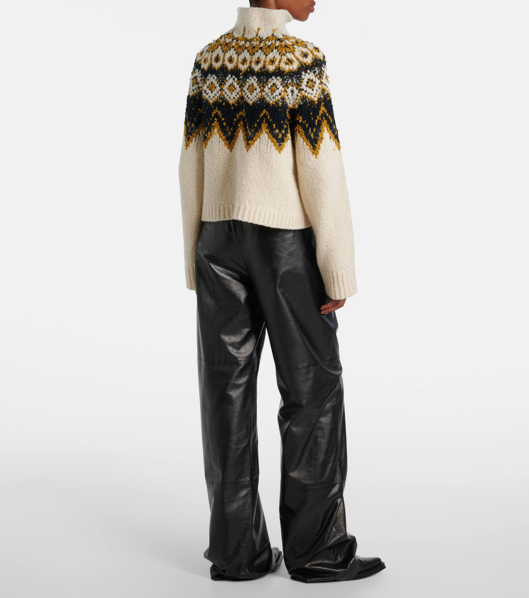 Lizzy fair isle cotton turtleneck sweater - 3