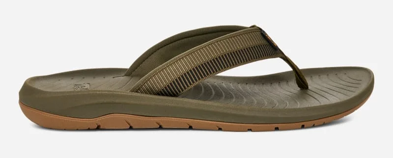 Men's Hurricane Flip-Flop Sandals in Archive Ladder Dark Olive - 1