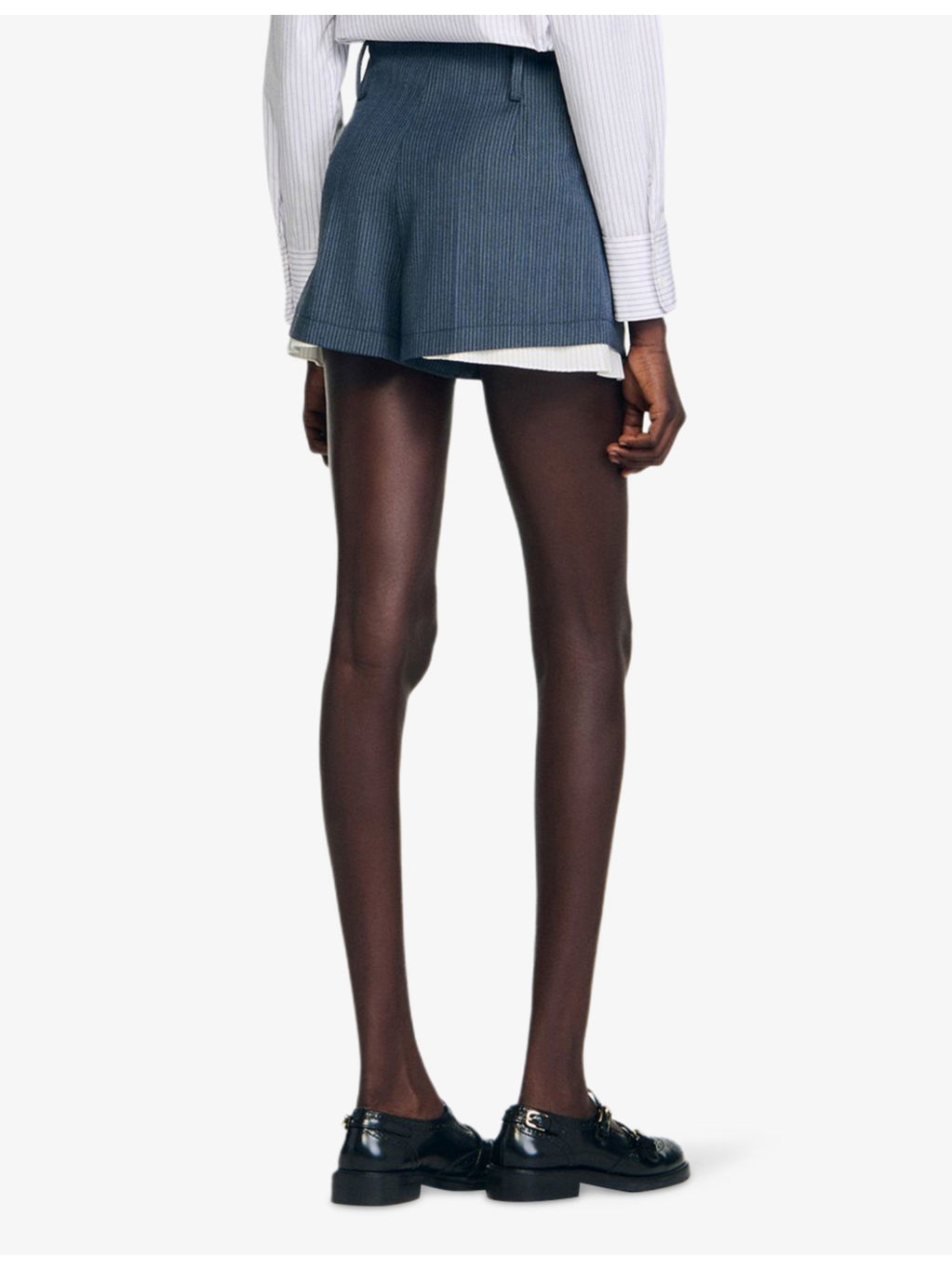 Striped High-Rise Woven Shorts - 4