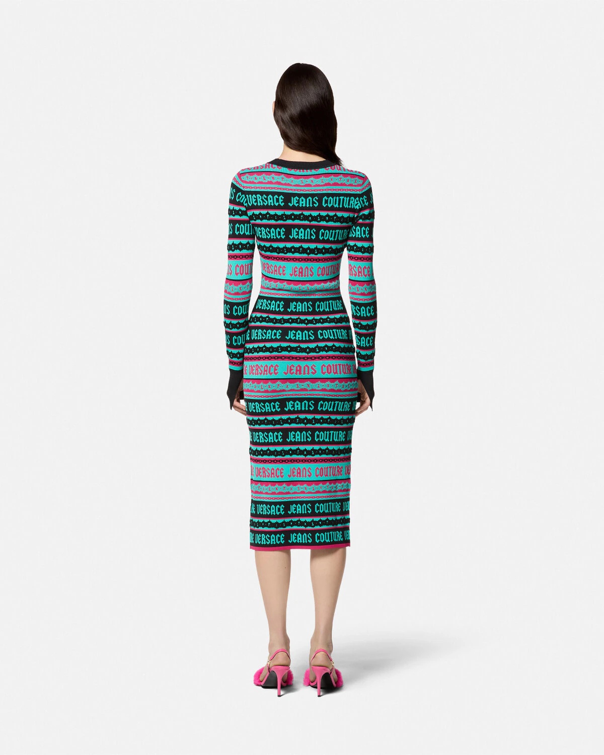 Stripes Jacquard Knit Midi Dress - 4