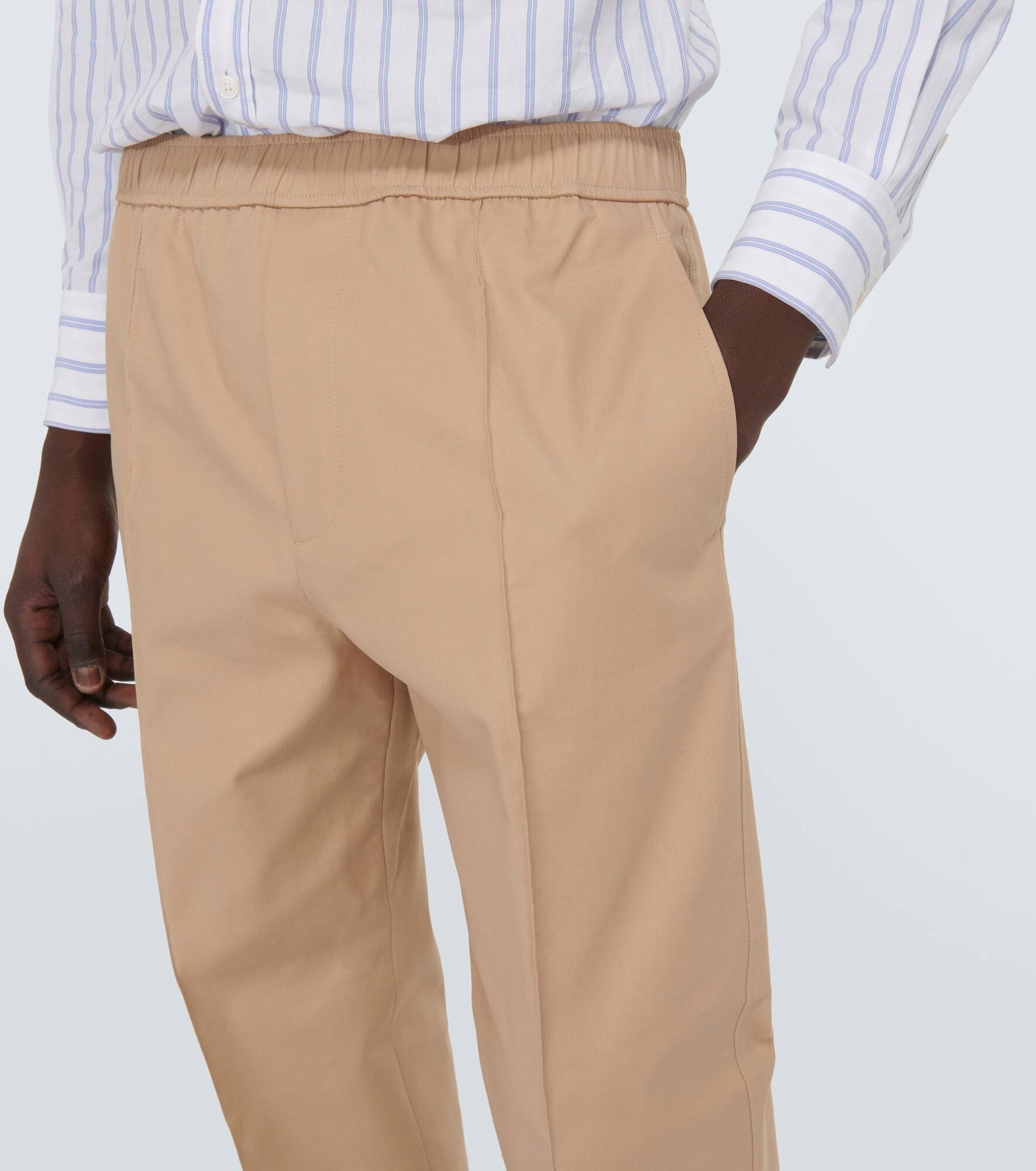 Cotton-blend tapered pants - 5