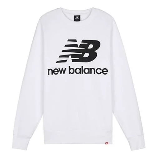 New Balance Essentials Stacked Logo Crew Sweatshirt 'White' AMT03560-WT - 1