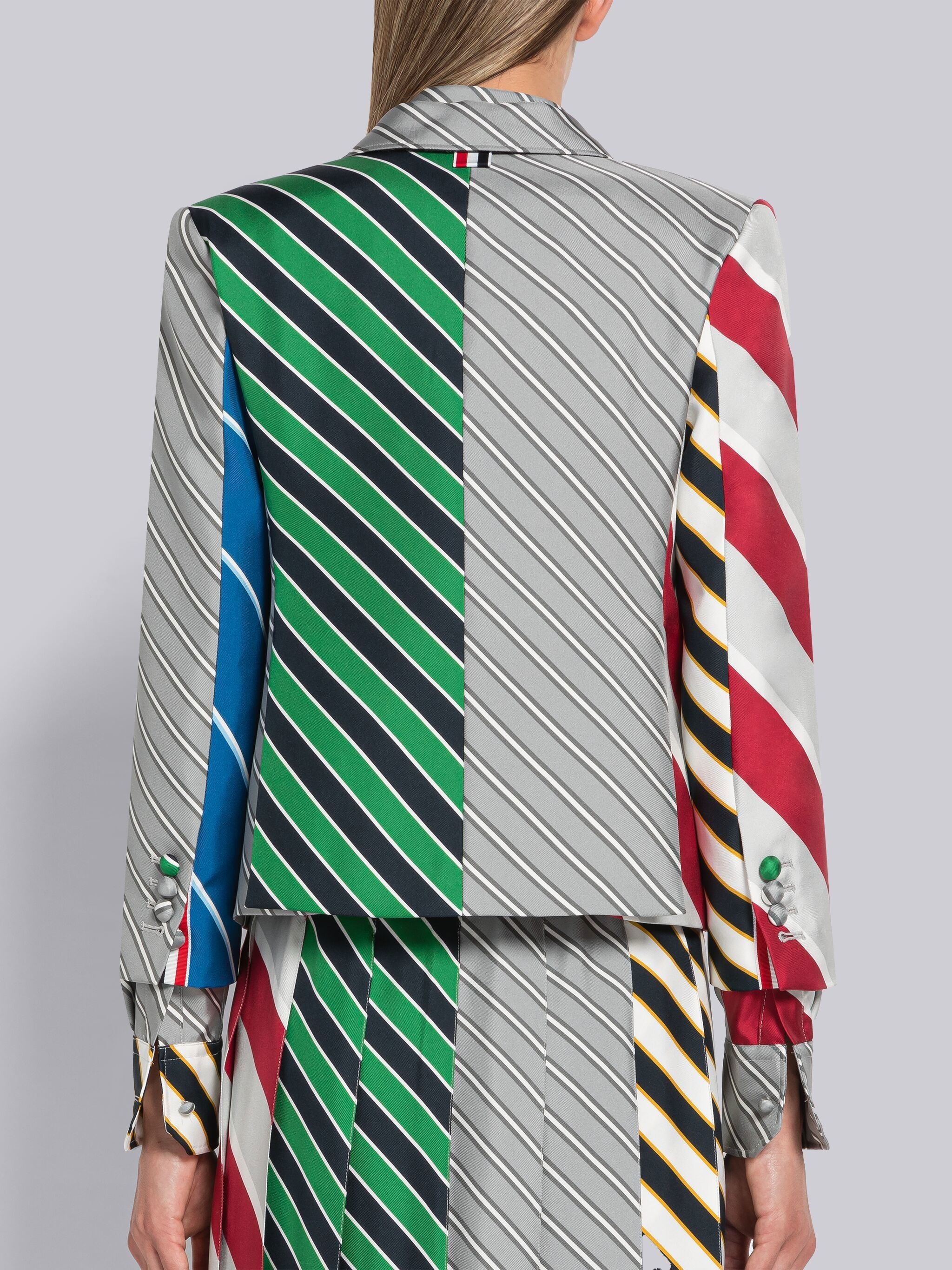 Fun-Mix Awning Stripe Silk High Armhole Sport Coat - 3