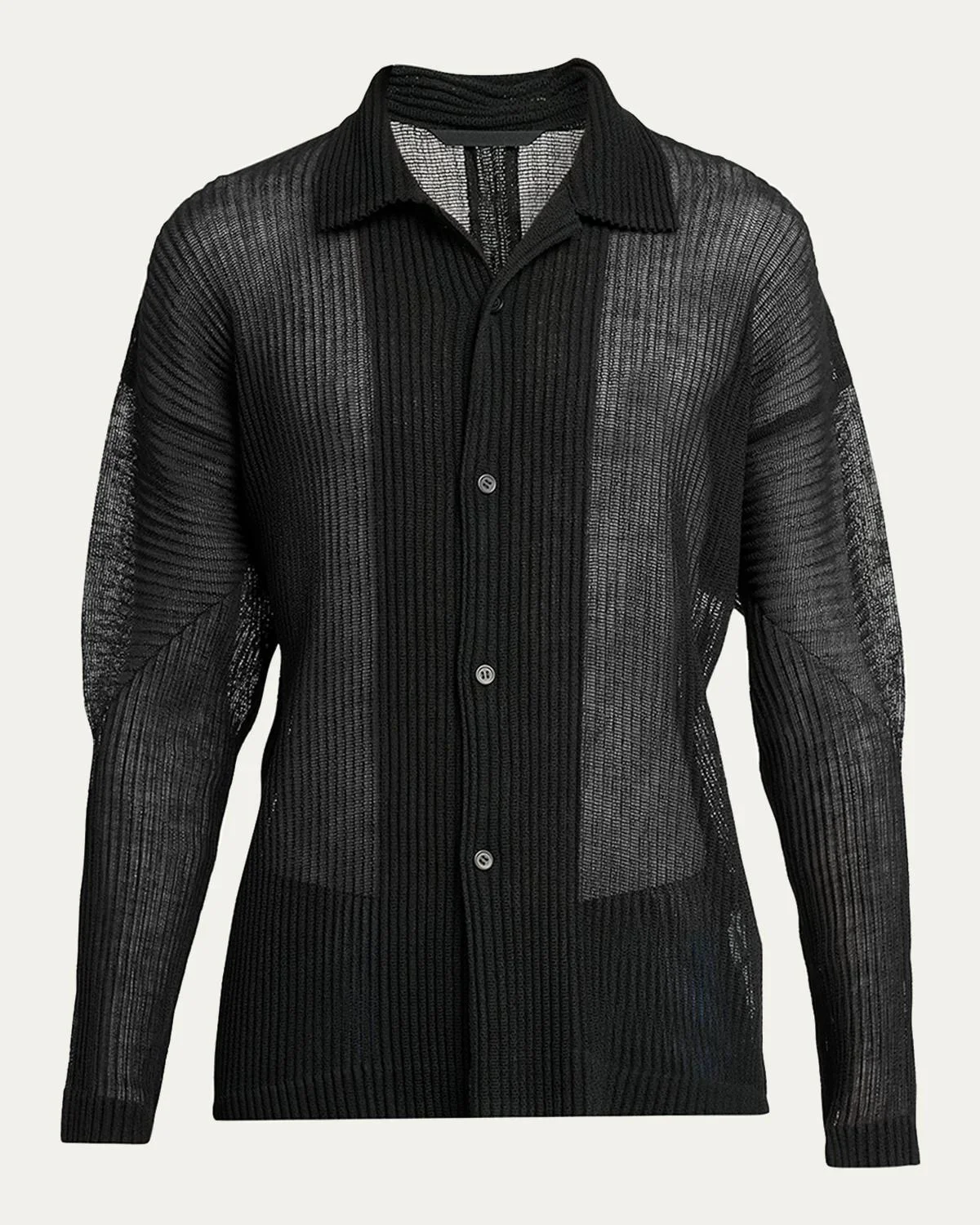 Men's Rustic Mesh Button-Down Shirt - 1