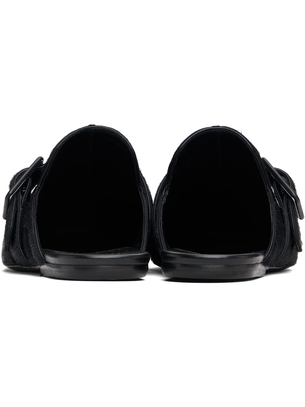 Black Hair-On Leather Loafers - 2