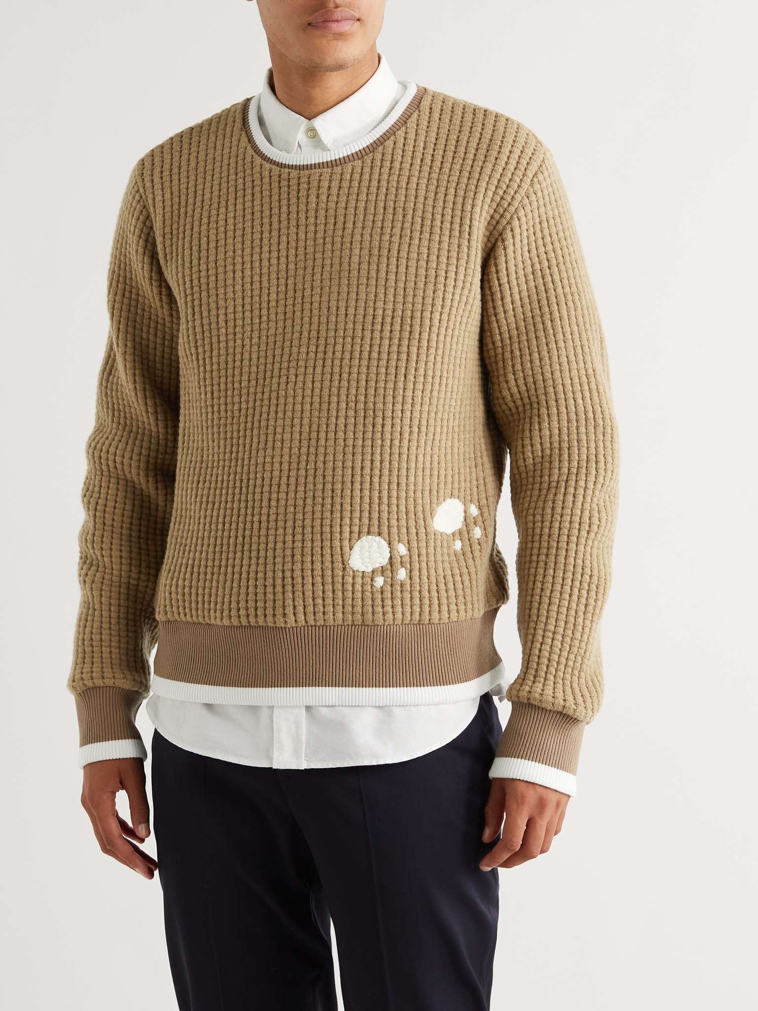 Waffle-Knit Wool-Jacquard Sweater - 4