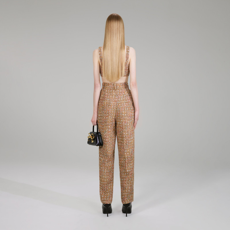 self-portrait Gold Tinsel Bouclé Trousers outlook
