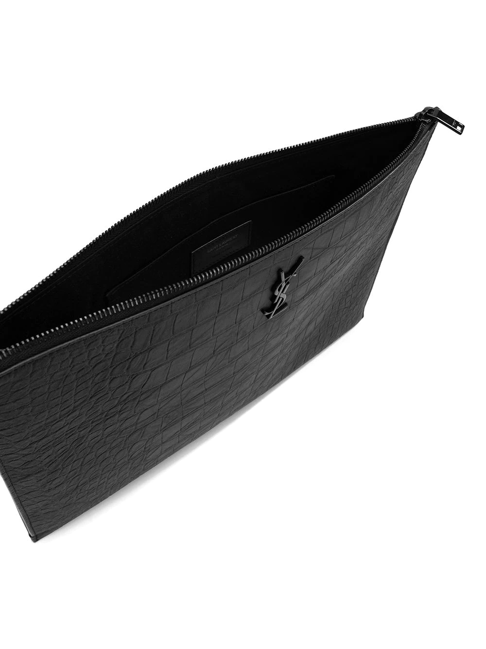 Monogram crocodile-effect pouch - 7