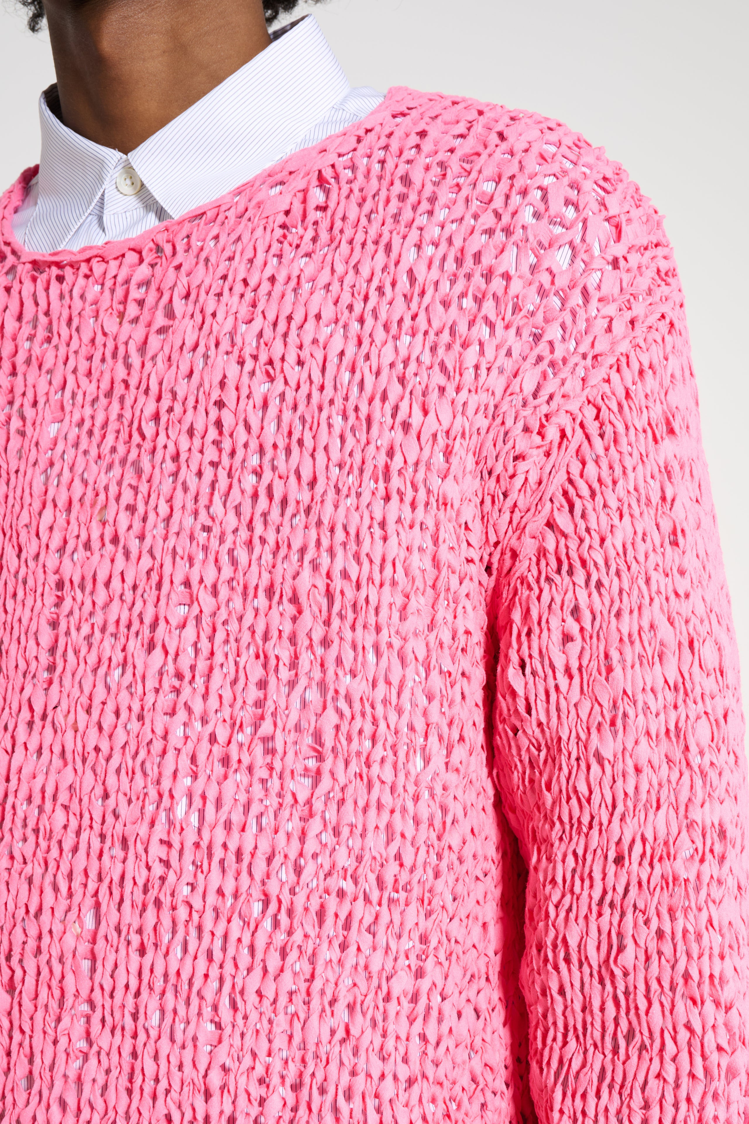 COMME DES GARÇONS HOMME PLUS LOOSE KNIT SWEATER PINK - 5