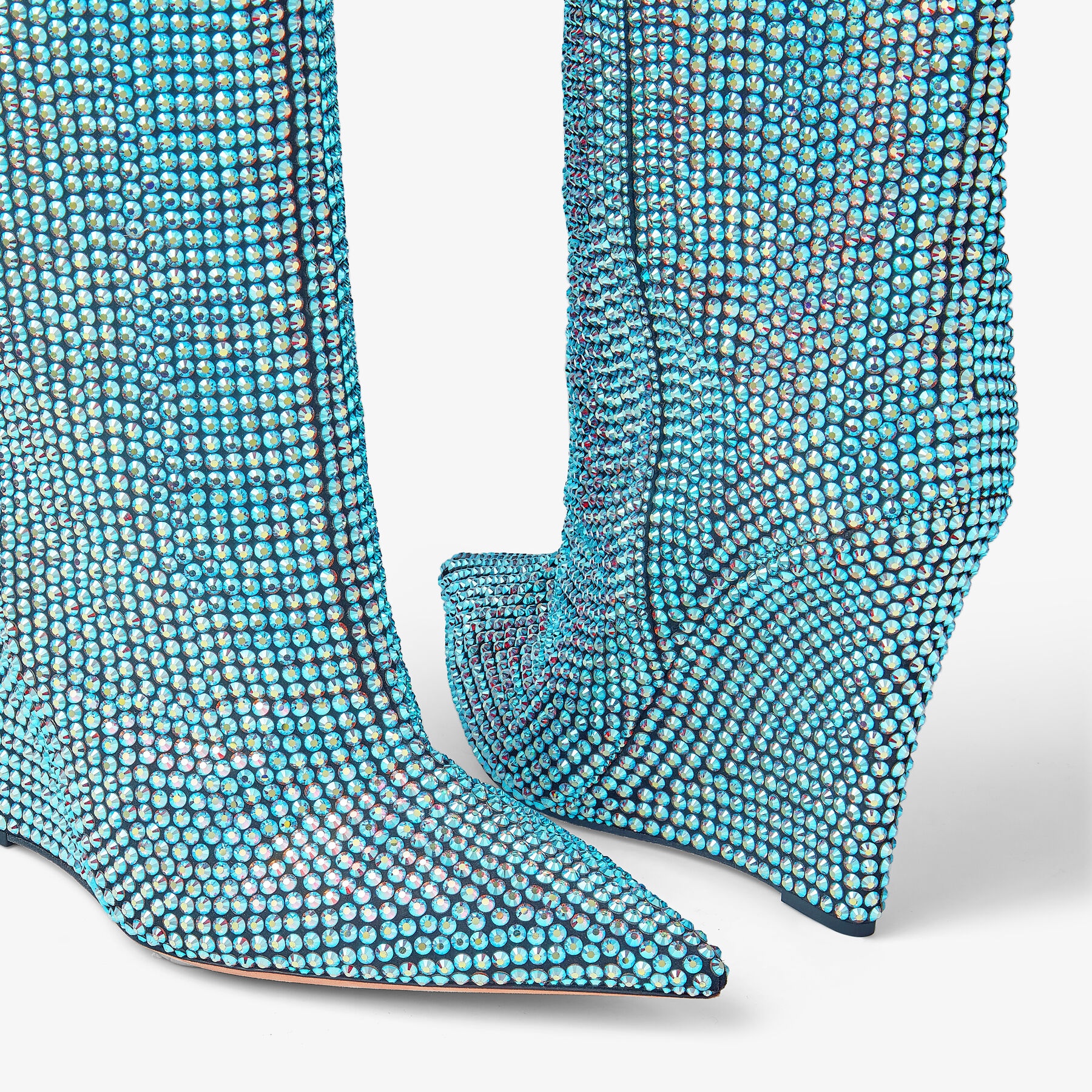 Blake Knee Boot 110
Malibu Mix Suede Wedge Knee-high Boots with Honeybomb Crystals - 3
