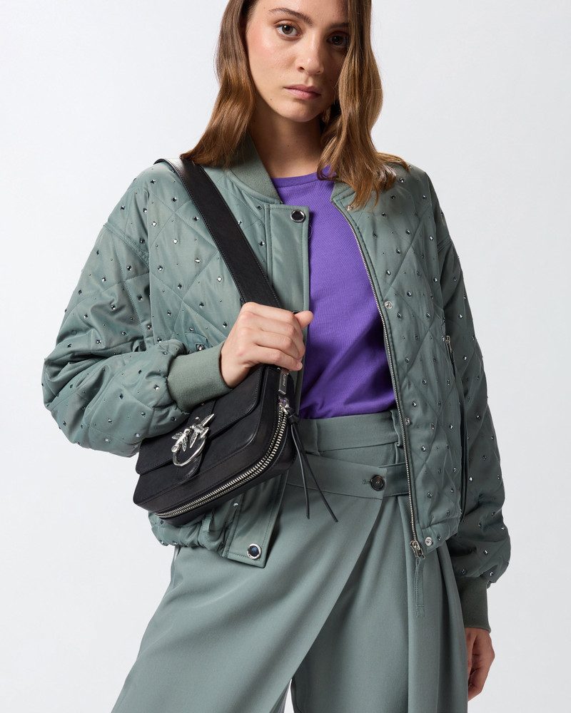 MINI LOVE BAG SLOUCHY SHOULDER BAG IN BIKER LEATHER 5