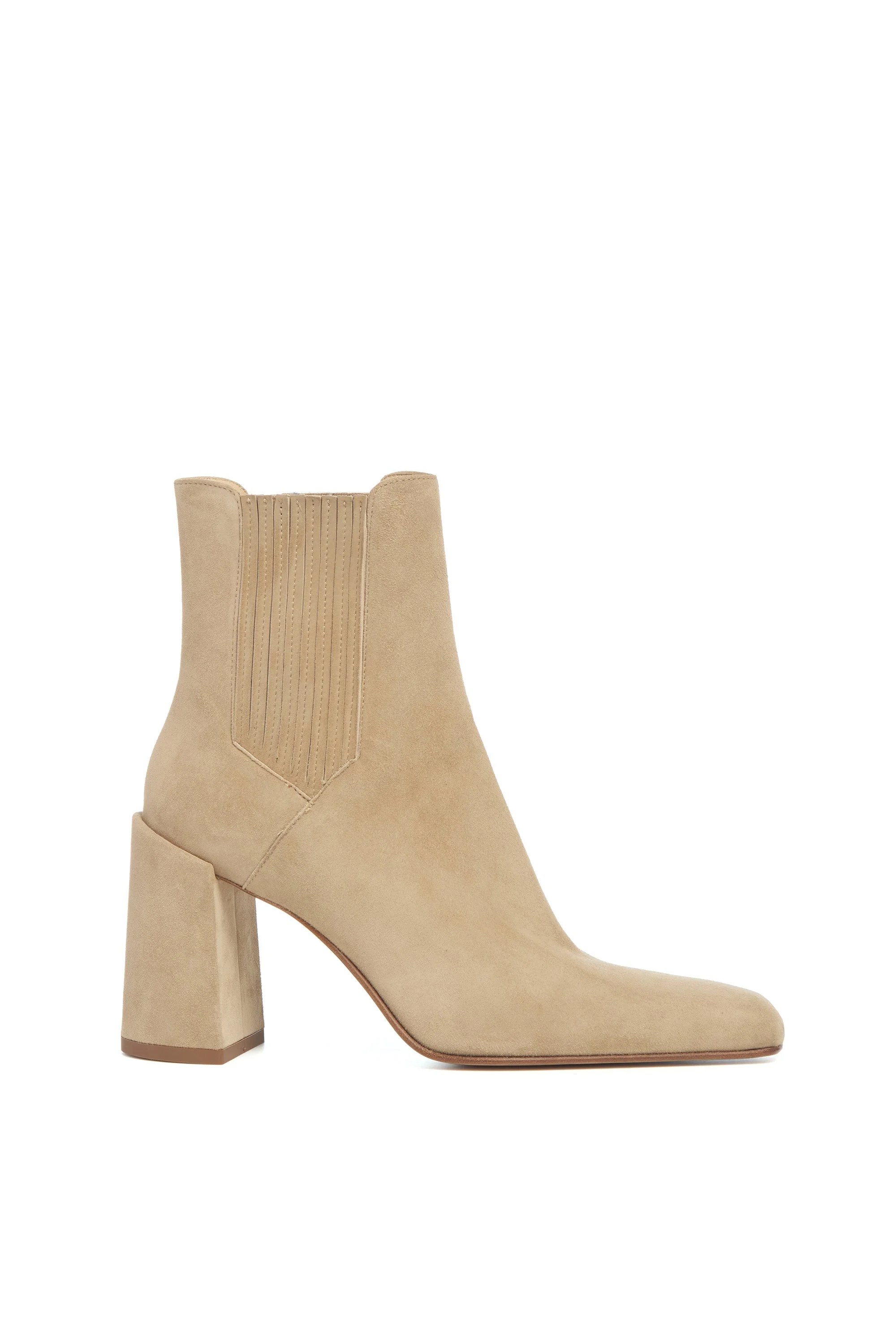 Luke High Heel Ankle Boot in Camel Suede - 1