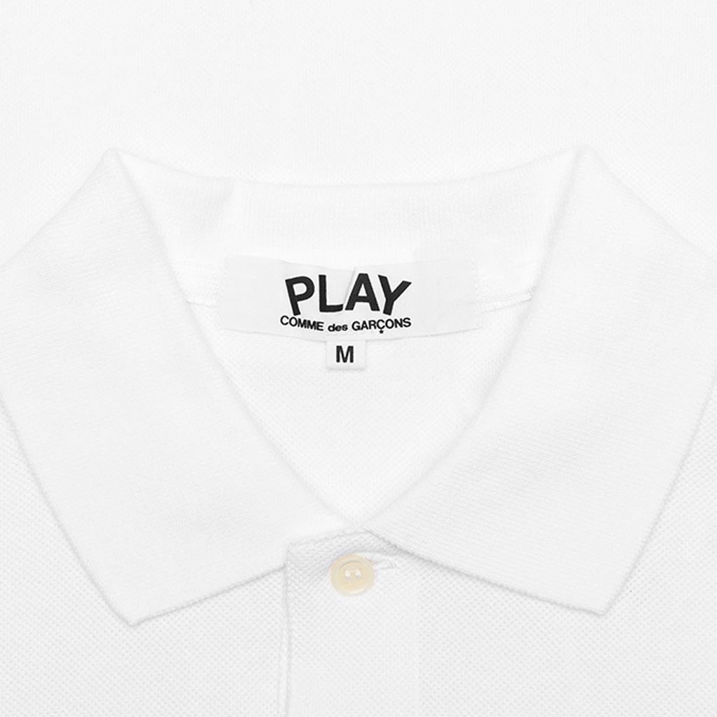 COMME DES GARCONS PLAY WOMEN'S RED HEART POLO SHIRT - WHITE - 4