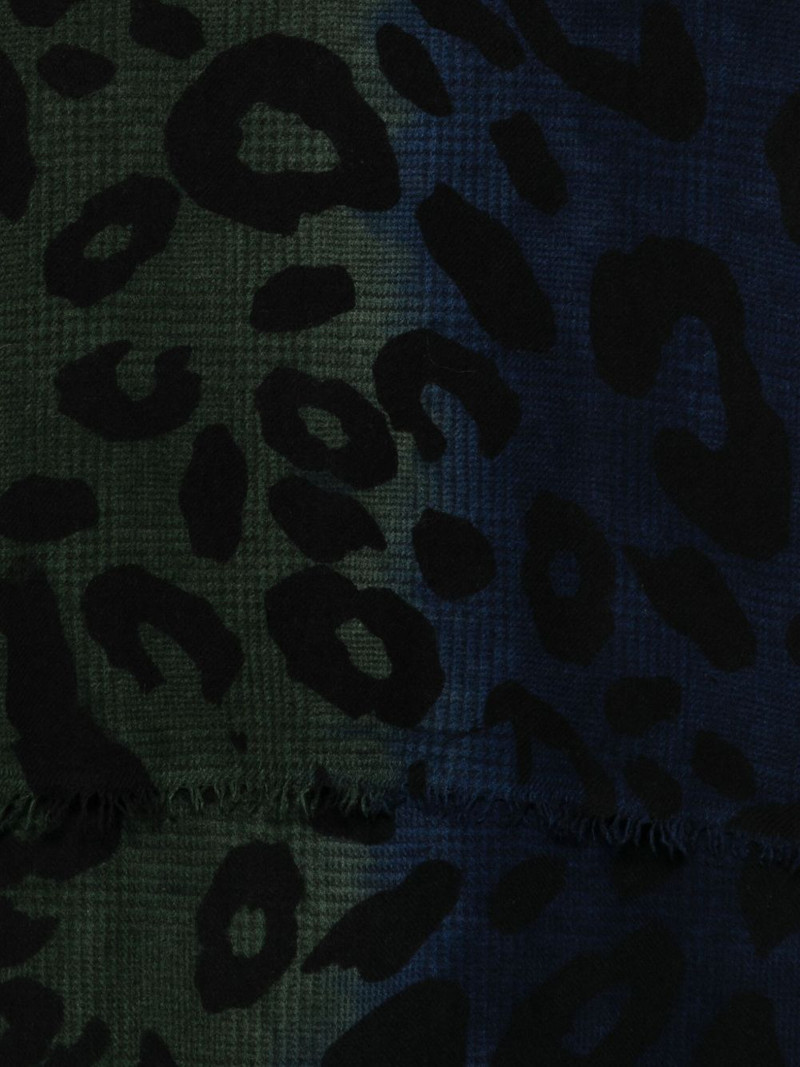 Faliero Sarti Chal Ax leopard-print frayed-edge scarf outlook