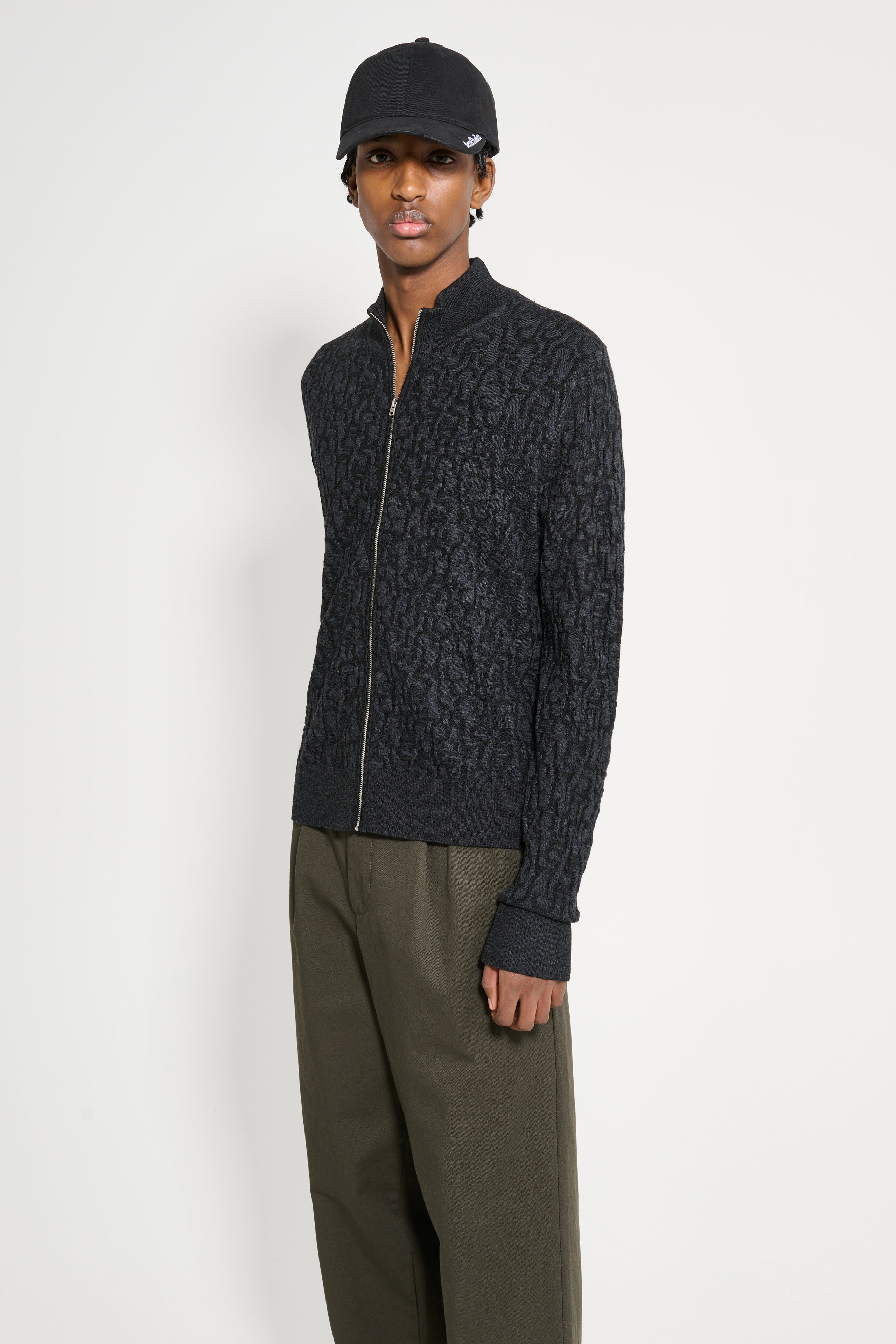 ACNE STUDIOS MONOGRAM CARDIGAN BLACK / GREY - 2