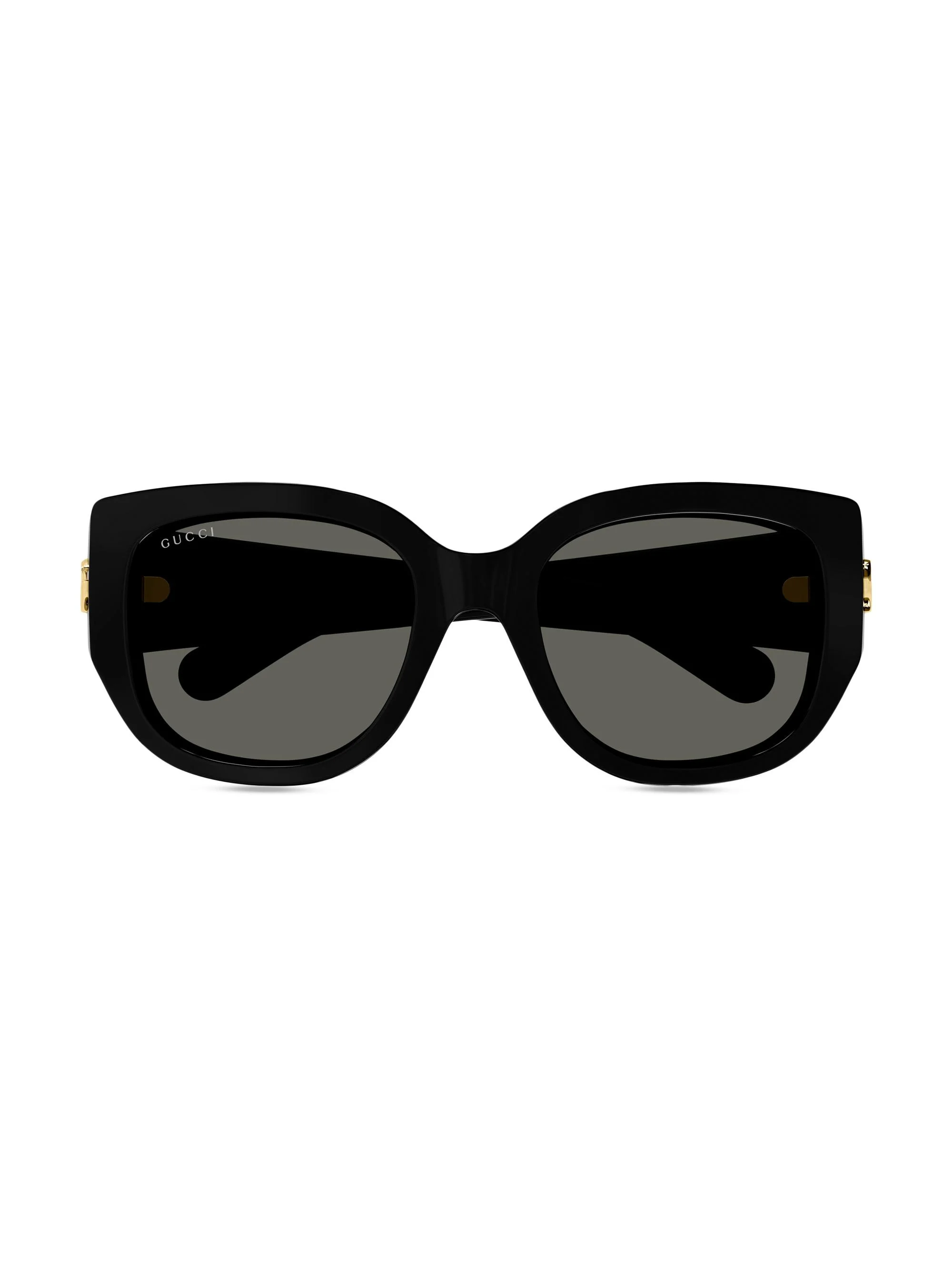 Women's GG Corner 52MM Round Injection Sunglasses - Black Grey - 1