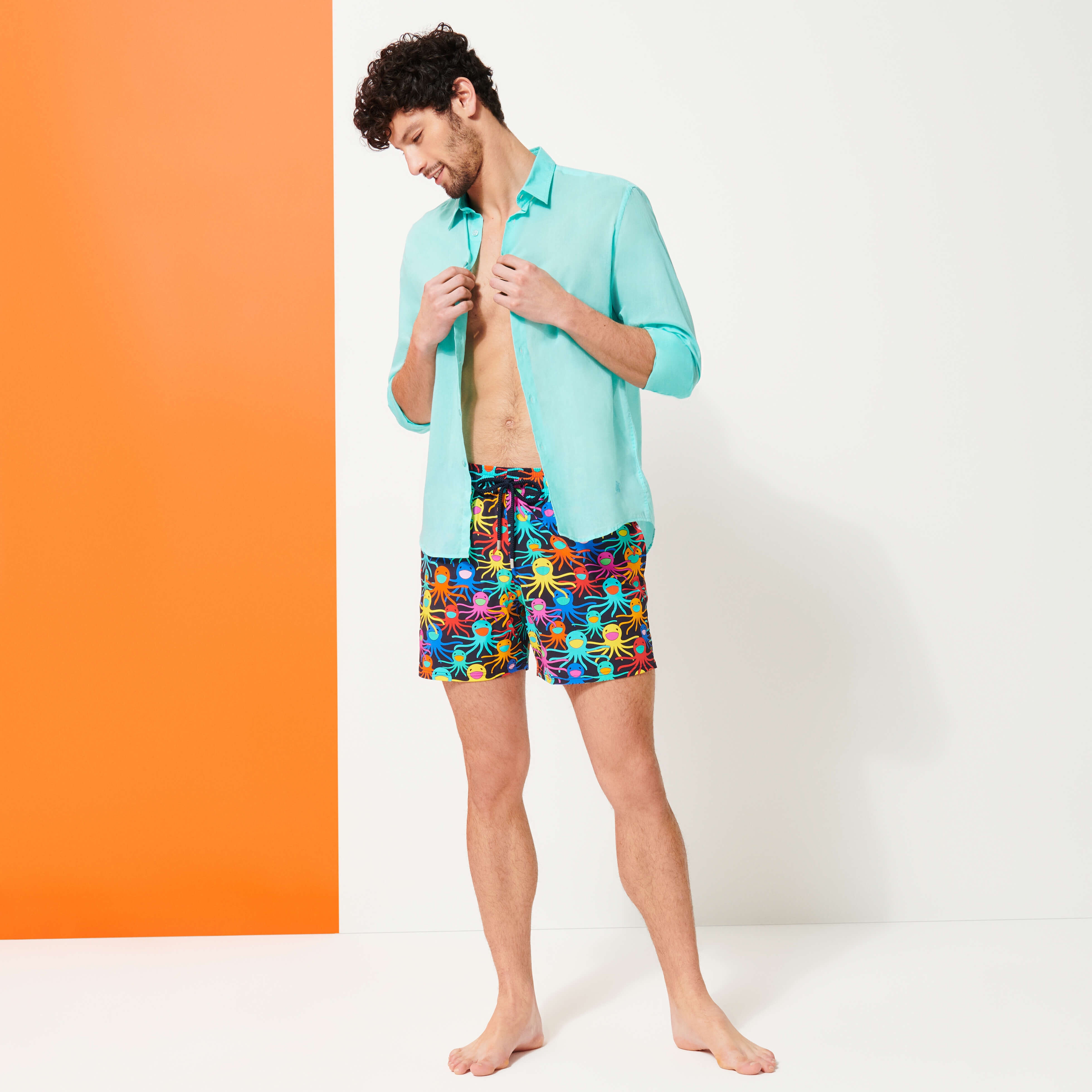 Men Stretch Swim Trunks Multicolore Medusa - 5