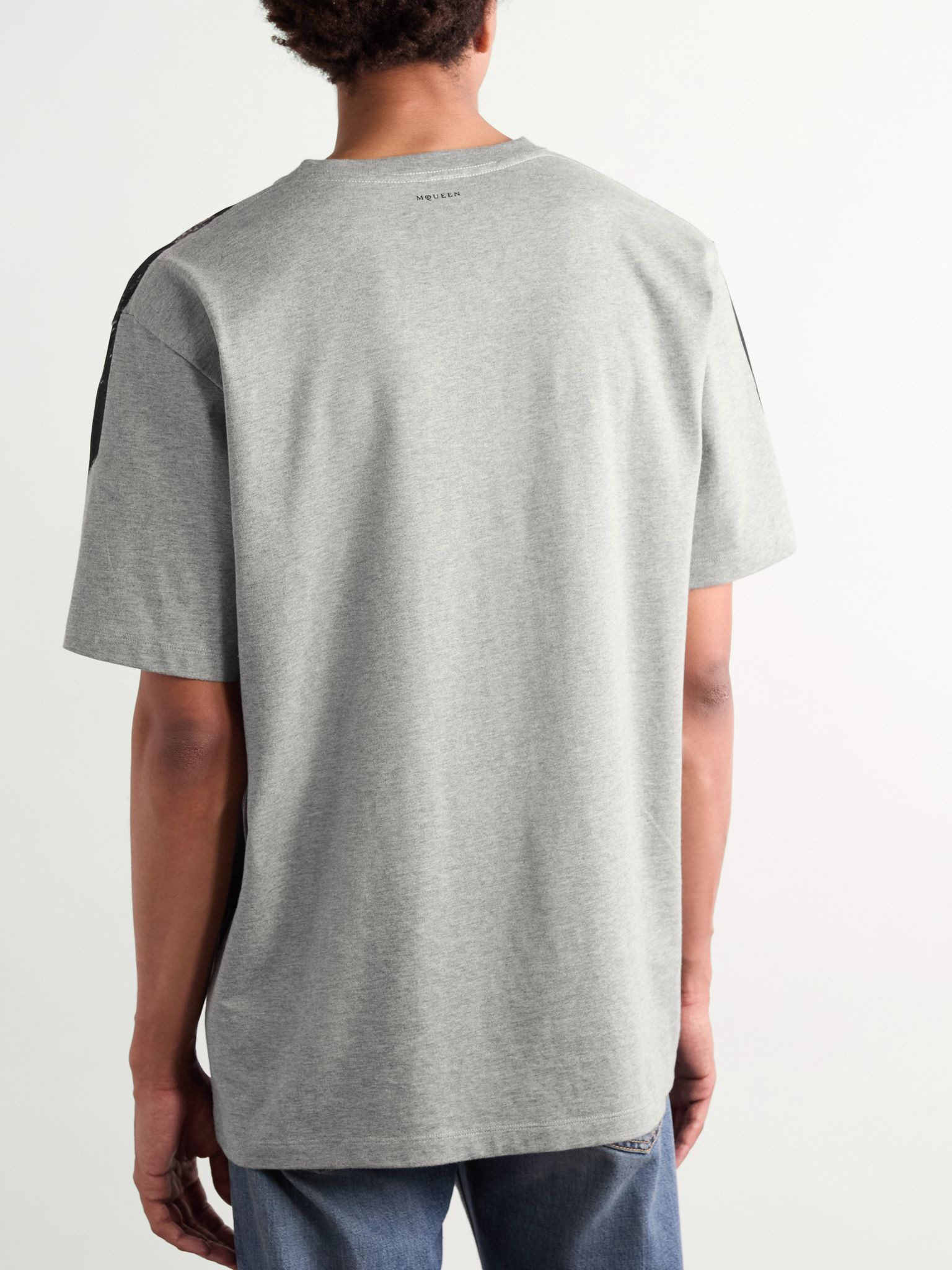 Printed Cotton-Jersey T-Shirt Gray - 3