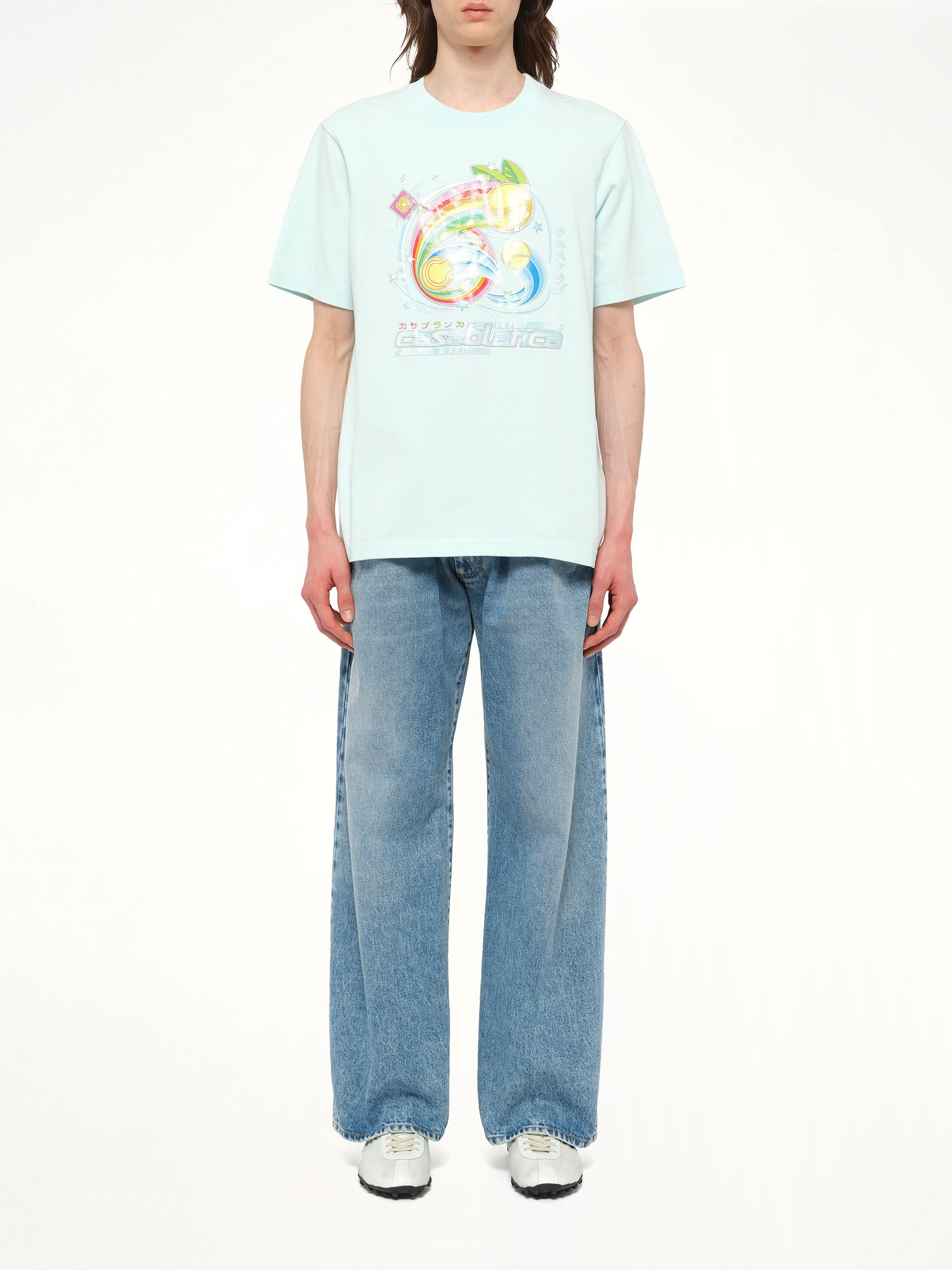 Manga Tennis Ball T-Shirt in Pale Blue - 7