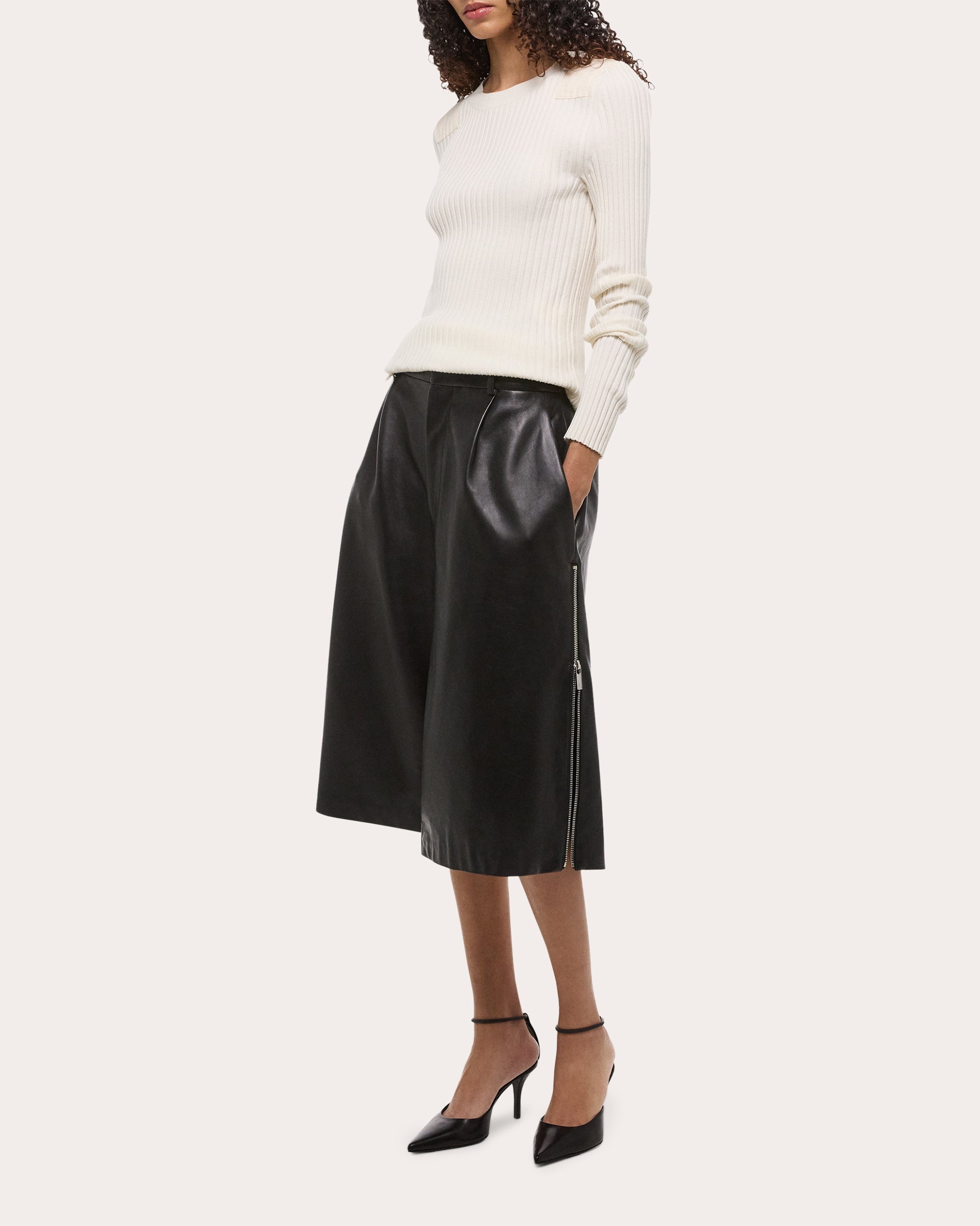 Leather Zip Zoot Shorts - 5