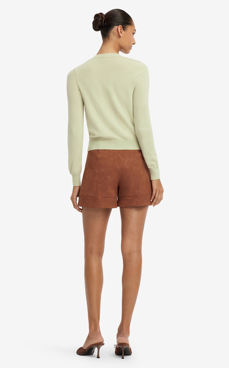 Tessa Embellished Vegan Suede Shorts brown 5