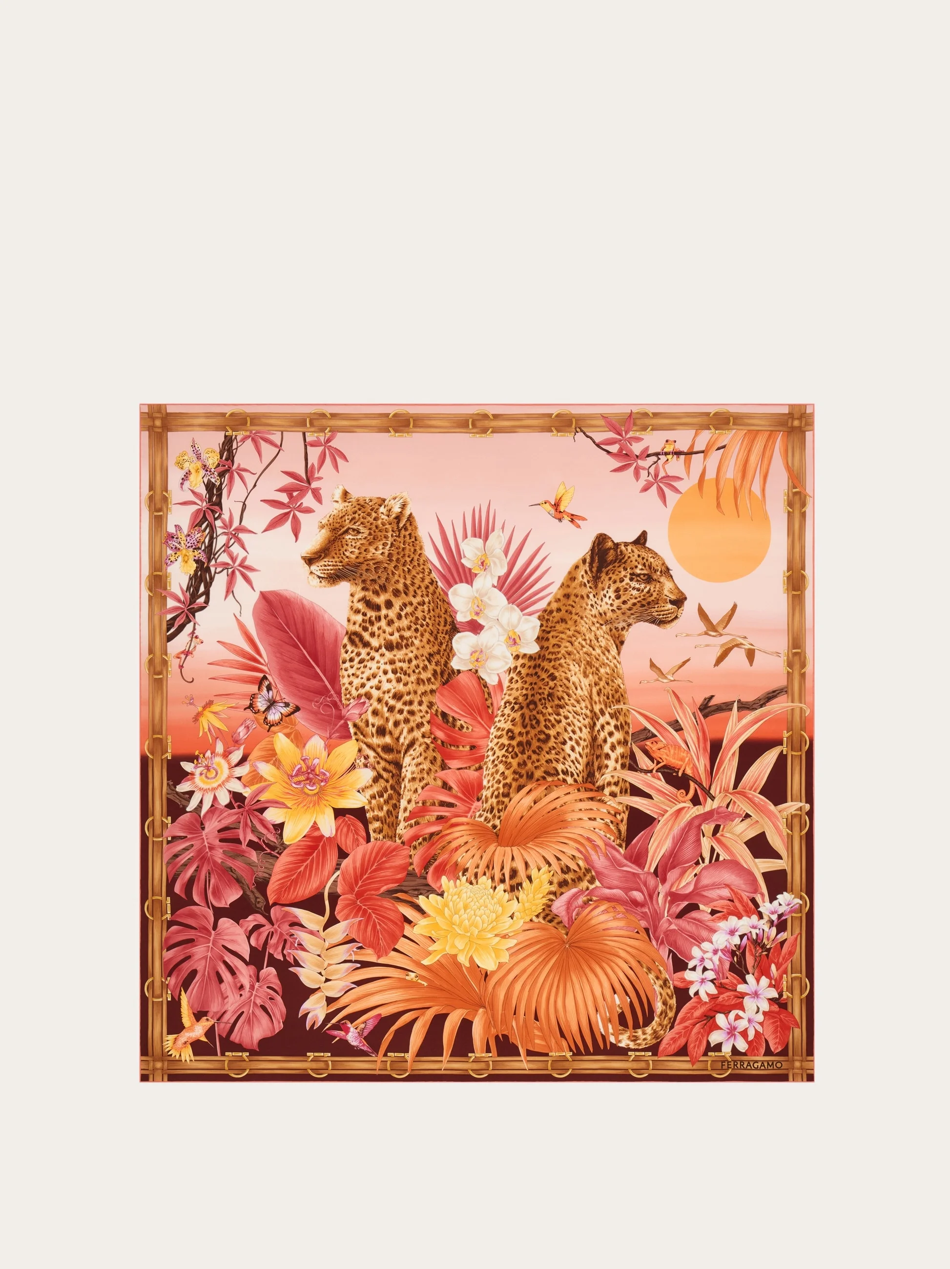 Felines print silk scarf - 1