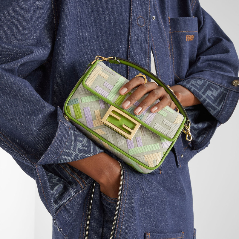 Baguette® Mini Canvas bag with multicolor FF embroidery 2