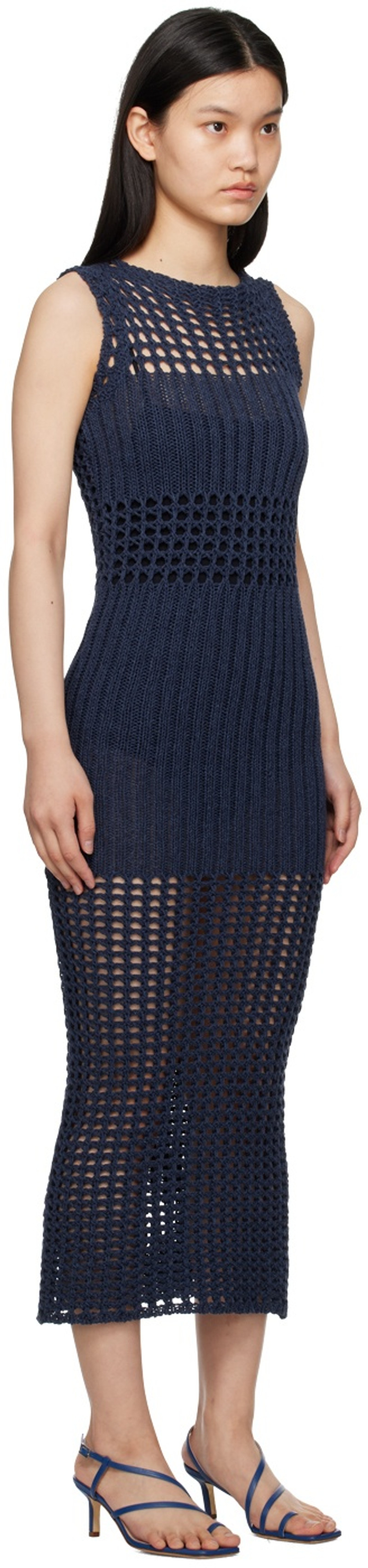 Elleme Navy Paneled Maxi Dress outlook