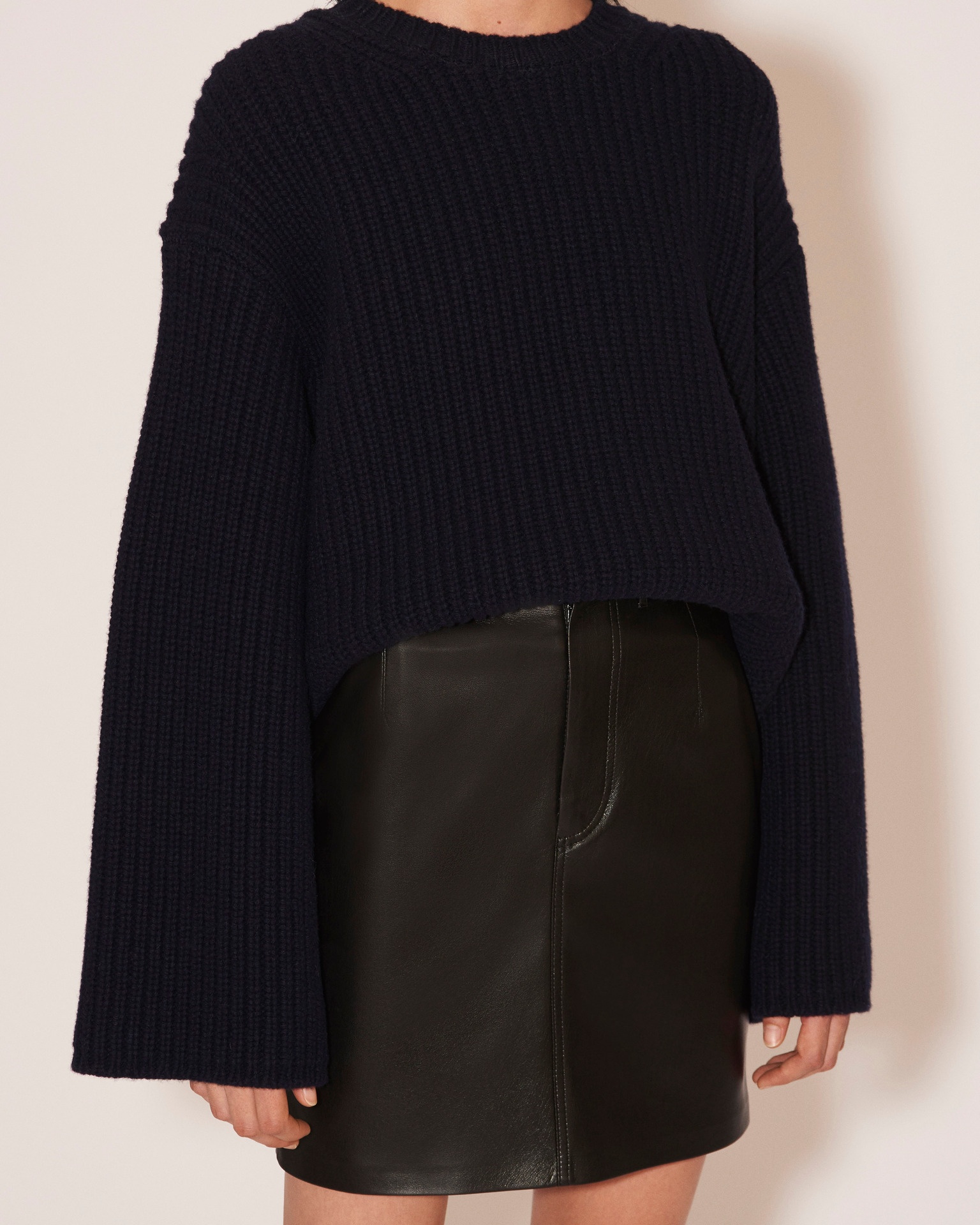 MAURA - Cashmere-merino chunky sweater - Navy - 4