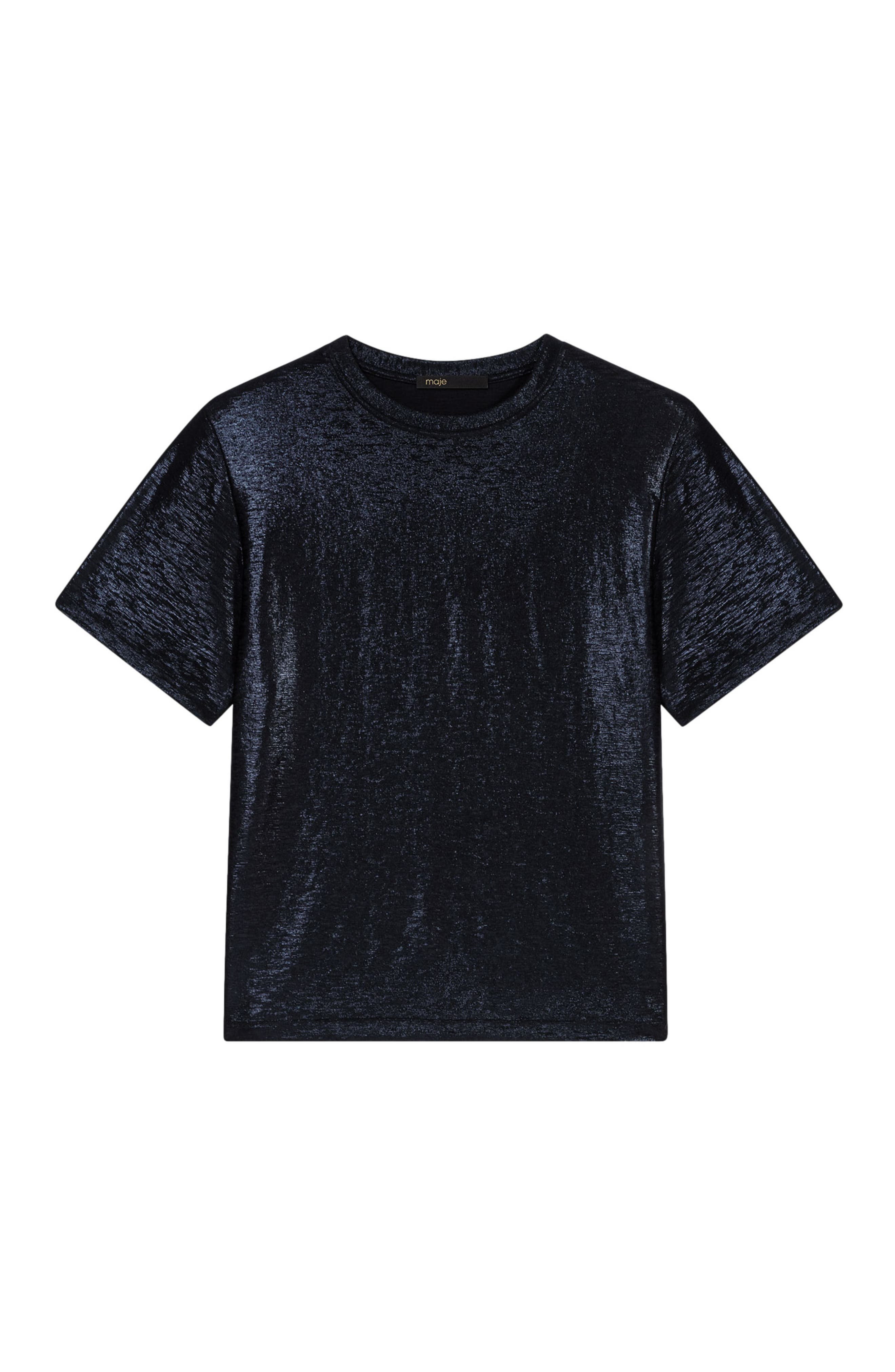 maje Lamé T-shirt in Black/glitter at Nordstrom - 6