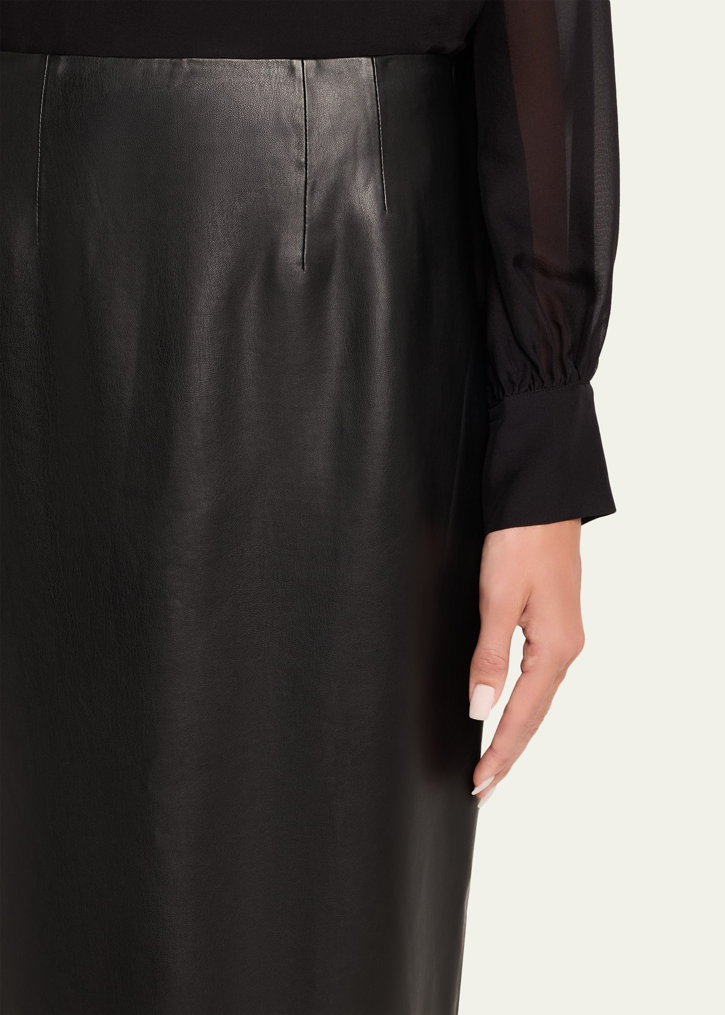Holmes Vegan Leather Pencil Skirt - 5